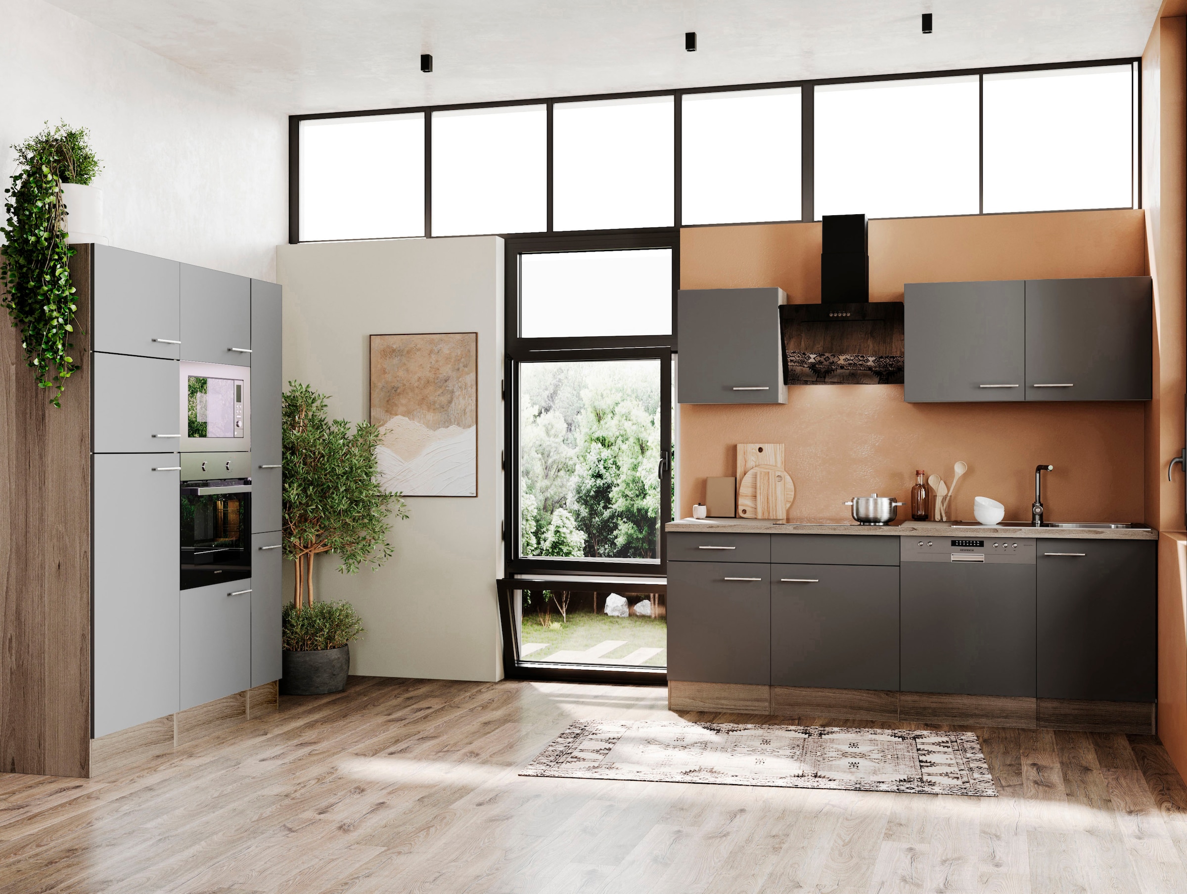 OTTO wechselseitig Breite kaufen bei 370 cm, Küchenzeile aufbaubar online »Oliver«, RESPEKTA