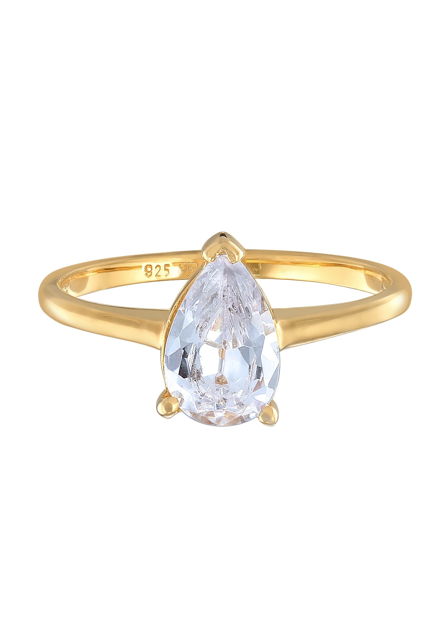 Elli Silberring »Ring Solitär Zirkonia Tropfen 925 Silber«