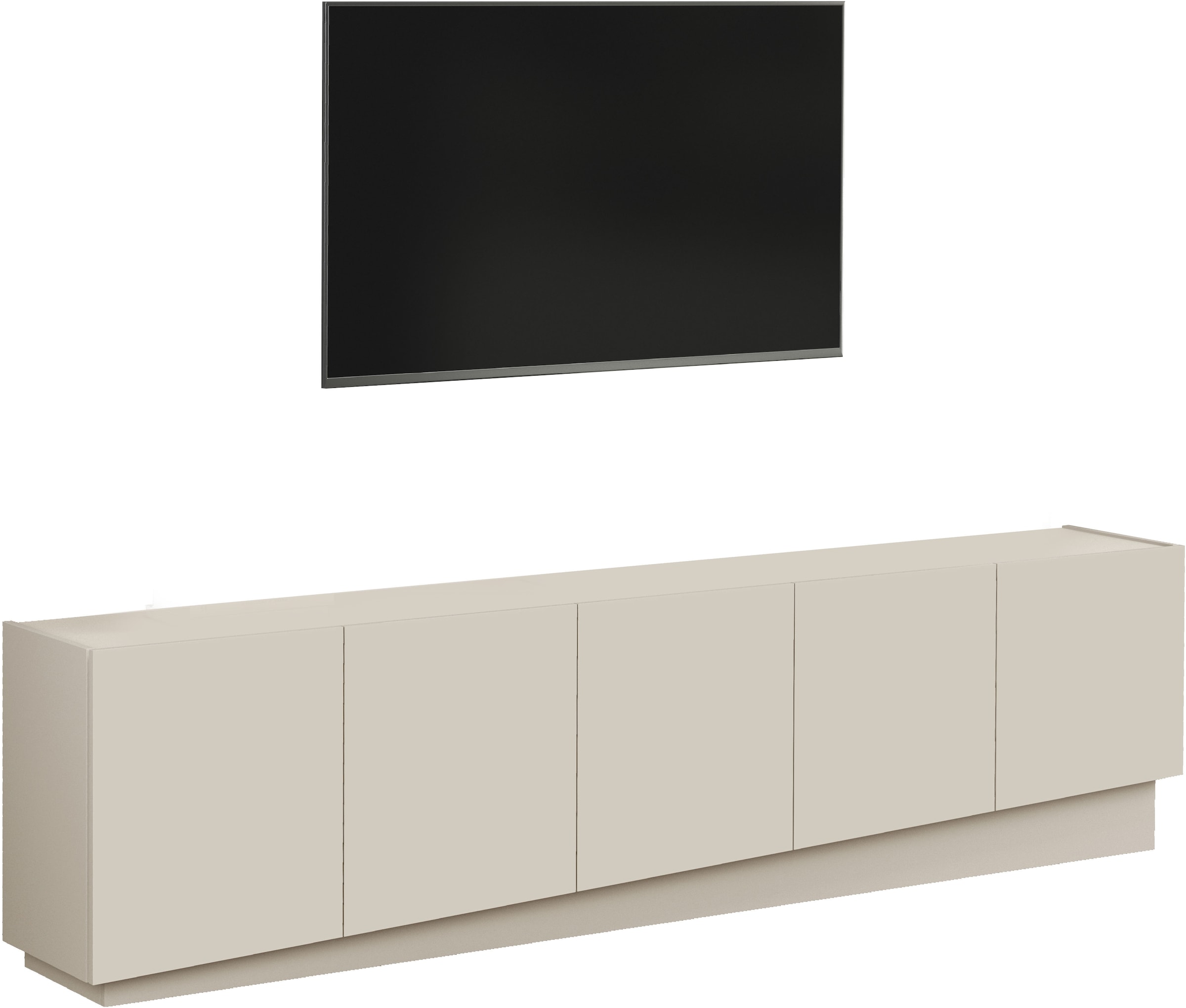 INOSIGN Lowboard »VELA, Höhe 60 cm, Breite 225 cm,Design mit schrägen Türen«, (1 St.), Made in Italy, Maße-B/T/H: 225x35x60, Lowboard, TV-Board, TV-Kommode