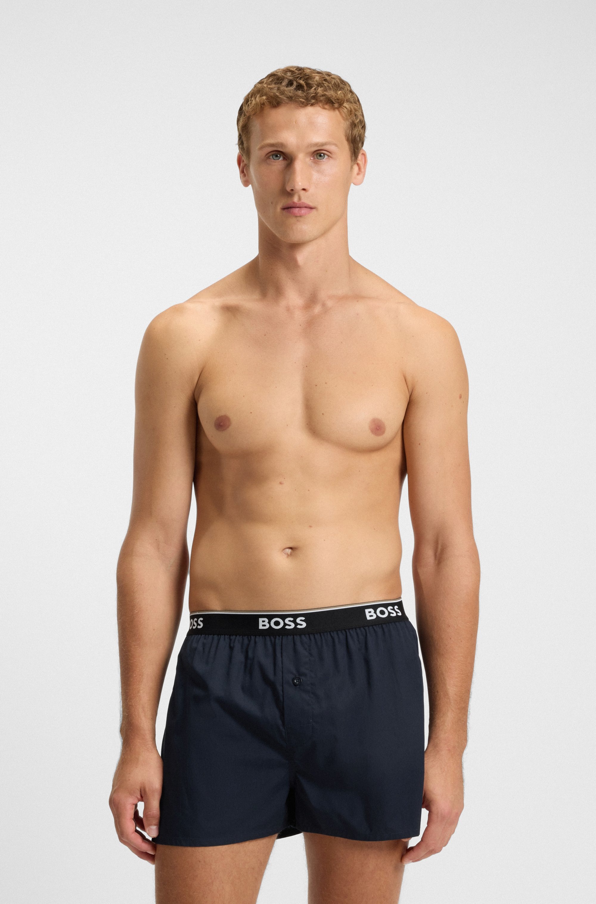 BOSS Pyjamashorts  aus Baumwolle, elastischer Bund