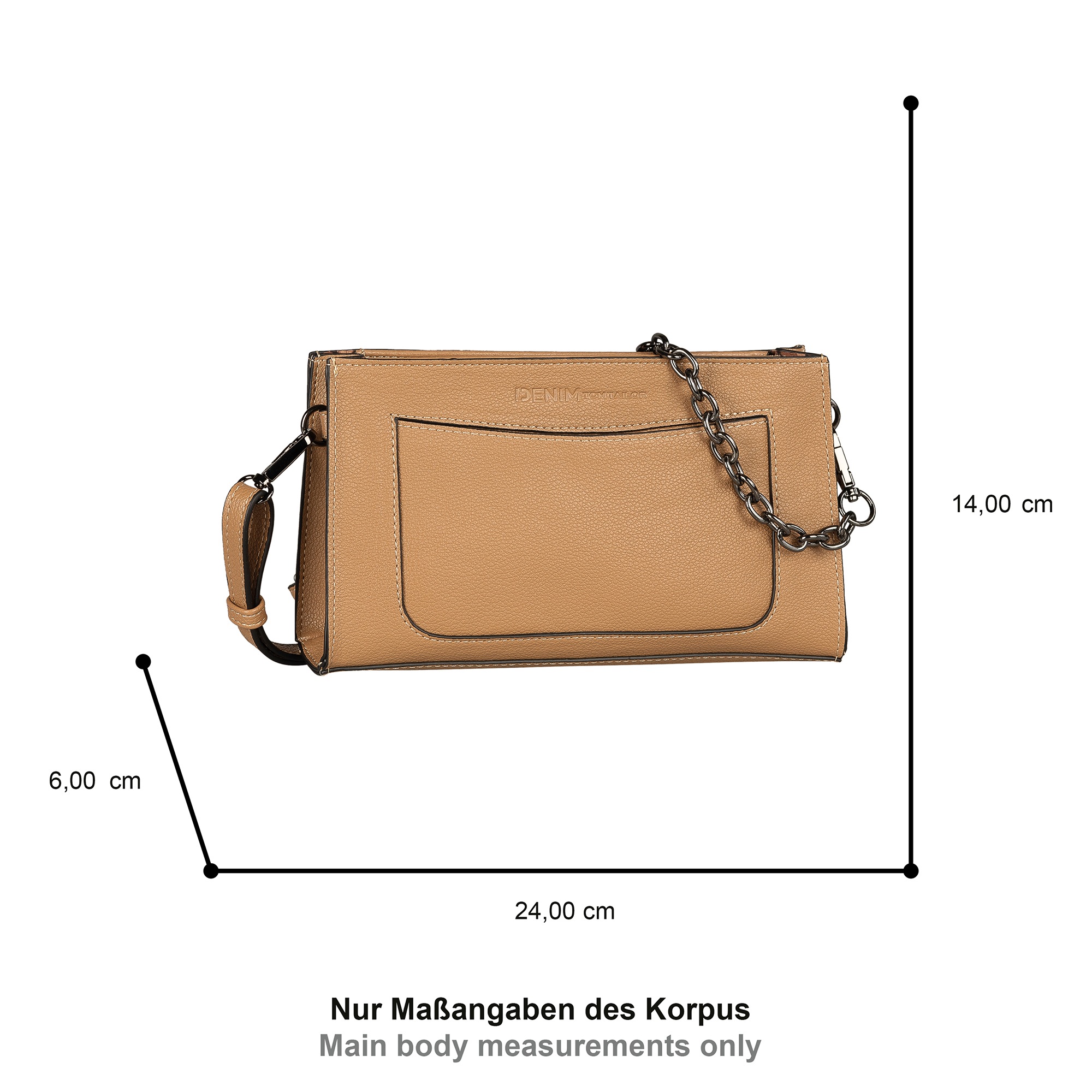 TOM TAILOR Denim Umhängetasche »Lennon« aus griffigem Lederimitat mit abnehmbarer Metallkette