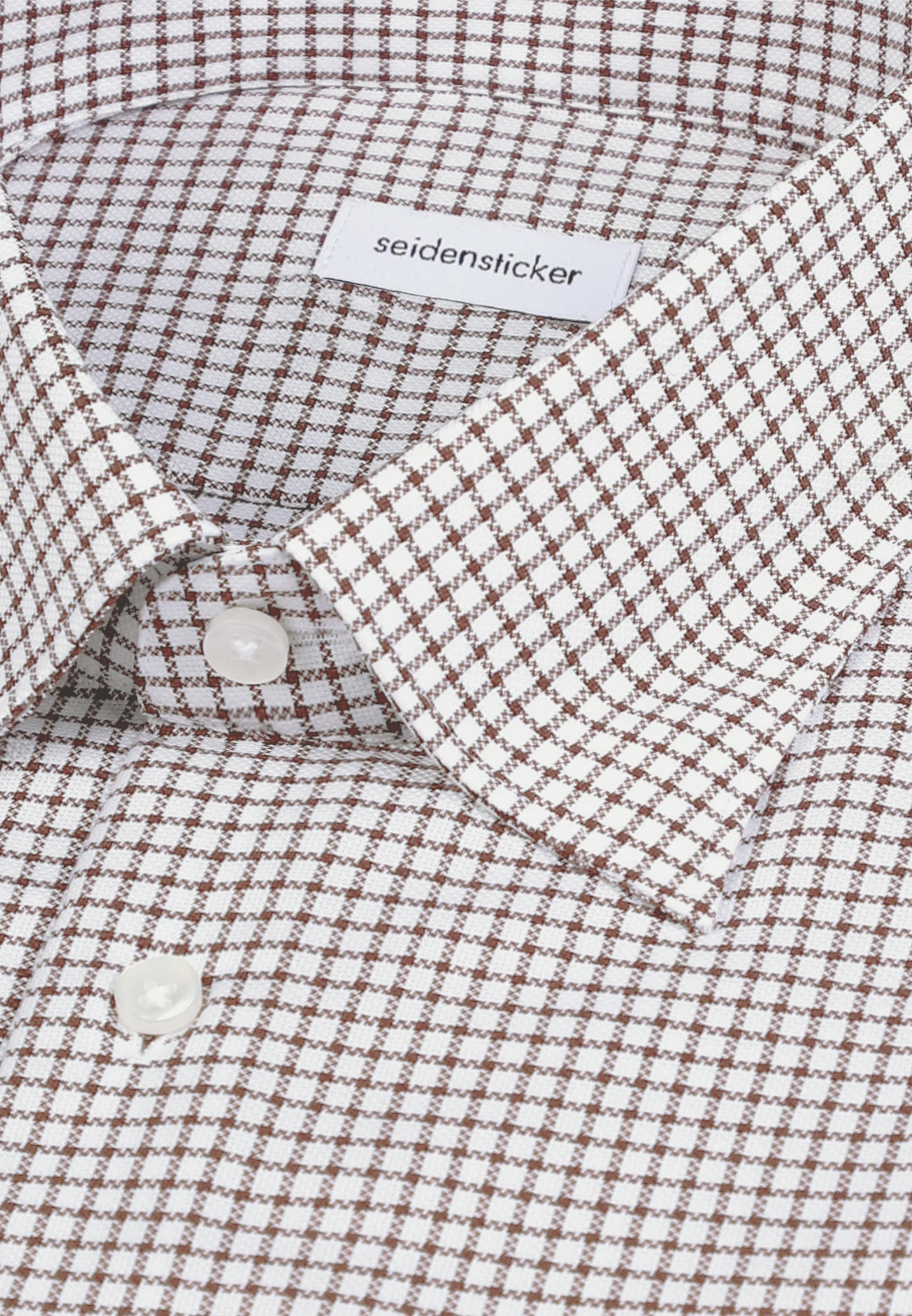 seidensticker Businesshemd »Schwarze Rose« Slim 1/1 Covered-Button-Down-Kragen Karo