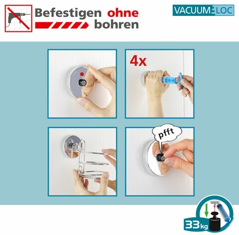 WENKO Wandhaken »Vacuum-Loc®«, Kunststoff, Befestigen ohne Bohren