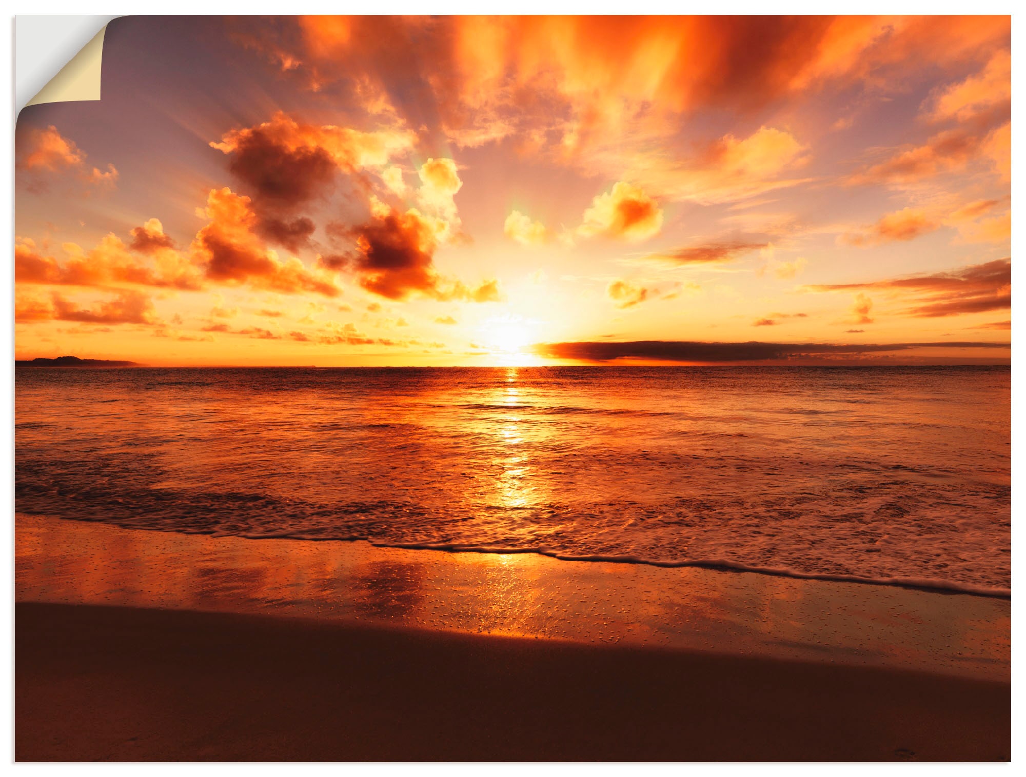 Artland Wandbild »Schöner bei in St.), oder Gewässer, als Leinwandbild, Strand«, Wandaufkleber Poster Alubild, (1 Größen Sonnenuntergang OTTO versch