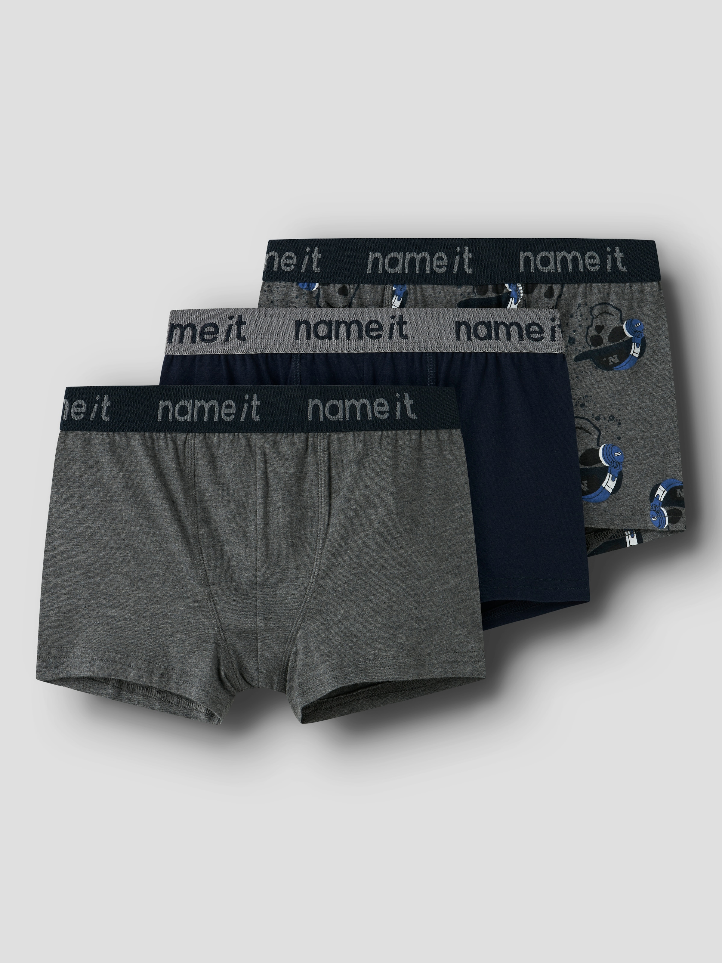 Name It Trunk »NKMBOXER 3P DARK GREY MEL SKULL NOOS«, (3 St.)