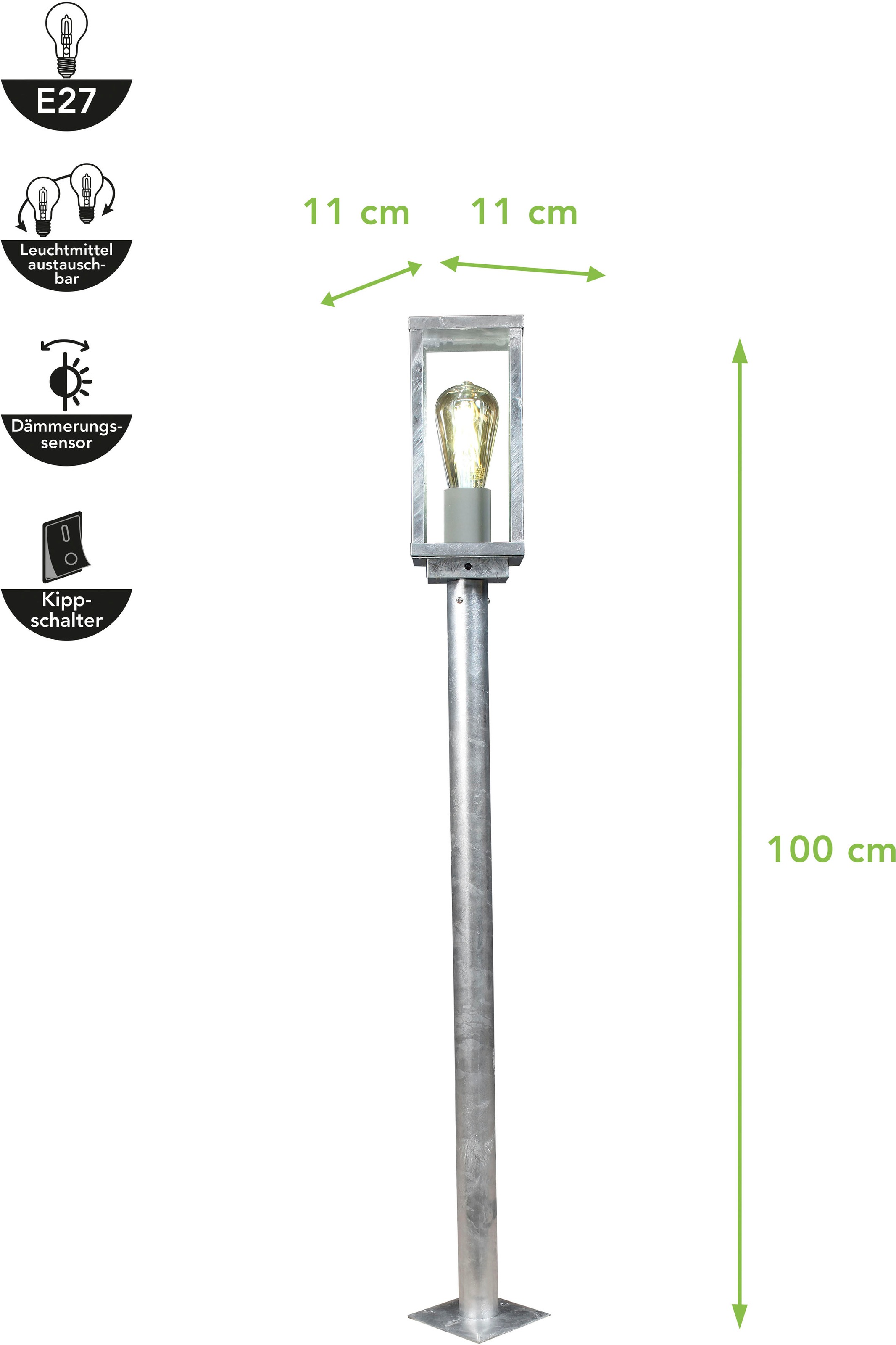 ECO-LIGHT Außen-Wandleuchte »KARO«, Leuchtmittel E27 | Leuchtmittel wechselbar