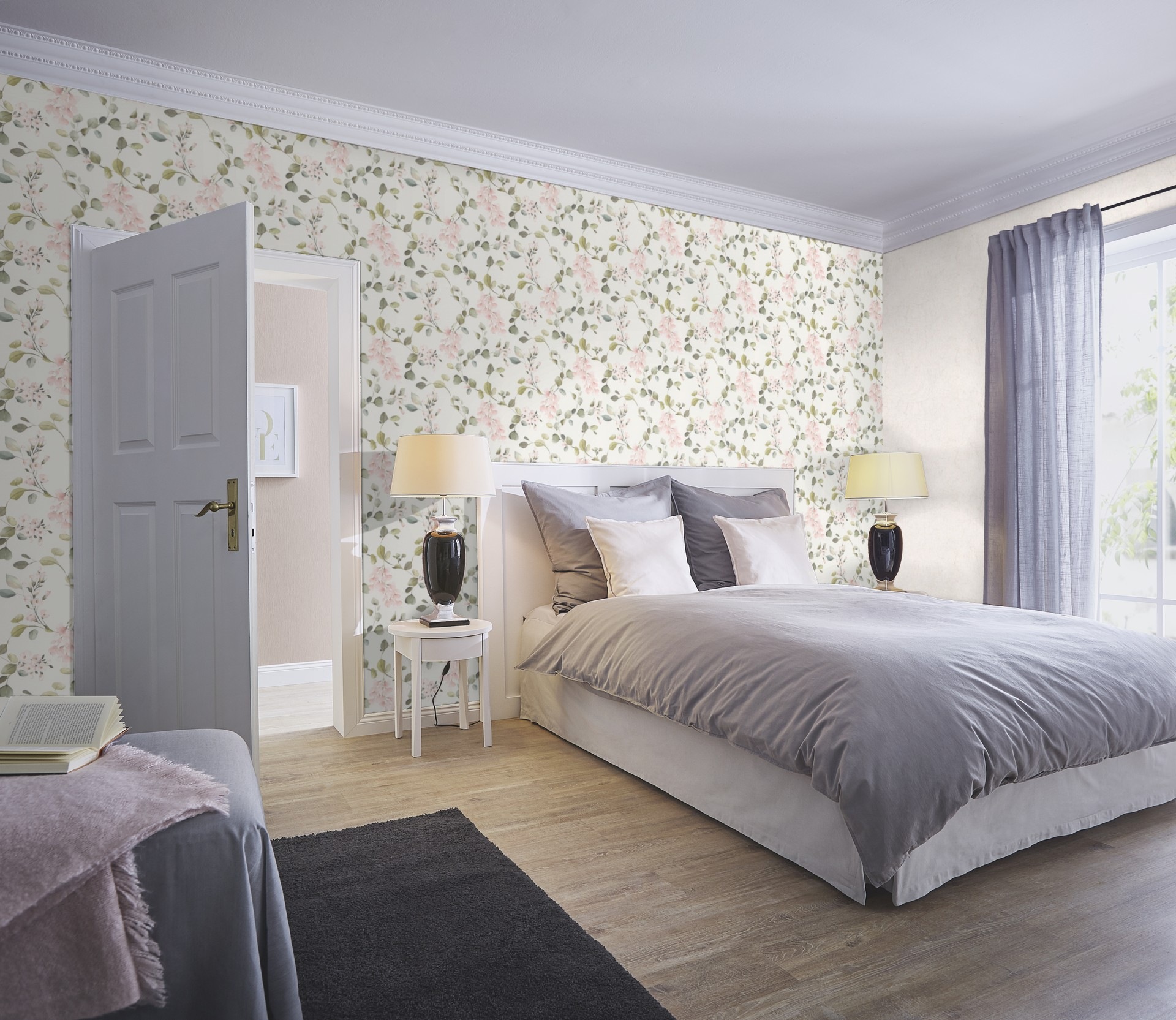 Rasch Papiertapete »mit Blüten« Motiv glatt Blumen