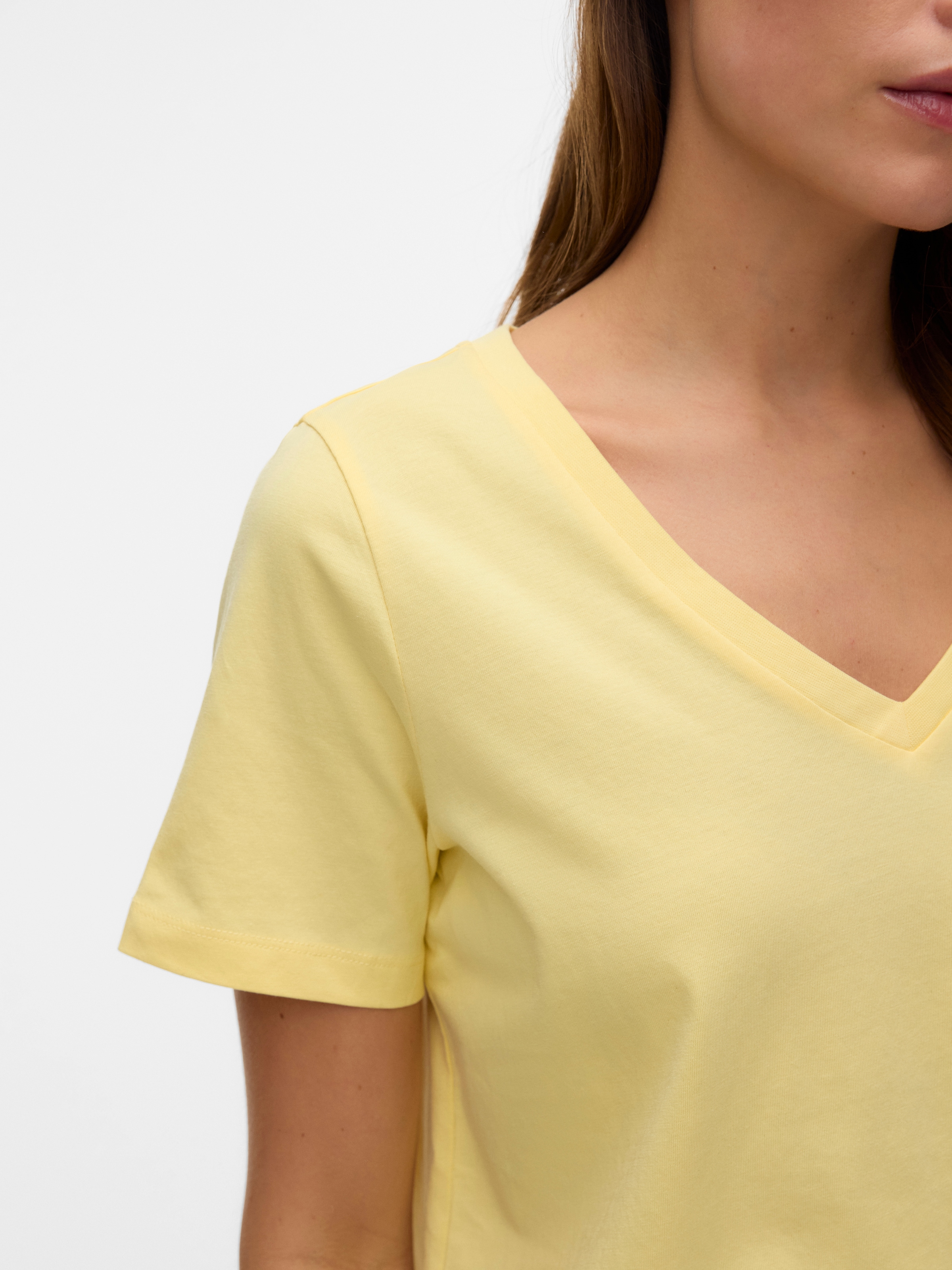 Vero Moda Kurzarmshirt »VMPAULINA SS V-NECK T-SHIRT JRS NOOS« Baumwolle