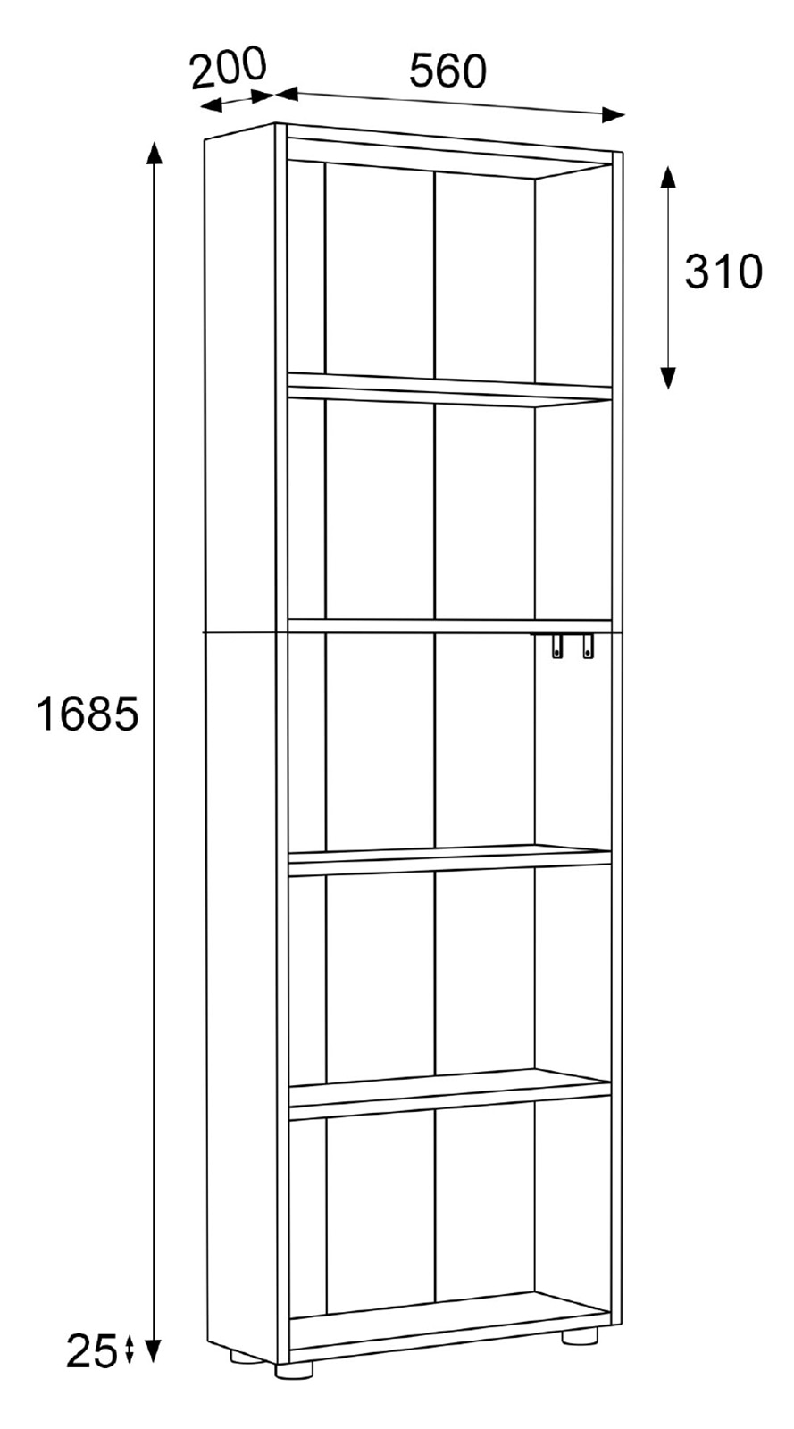 VCM Standregal »Holz Büro Regal Bücher Ordner Aktenregal Bulas 5f«