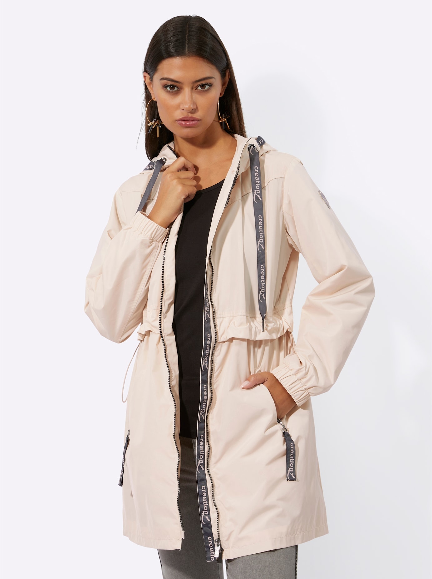 creation L Langjacke, mit Kapuze