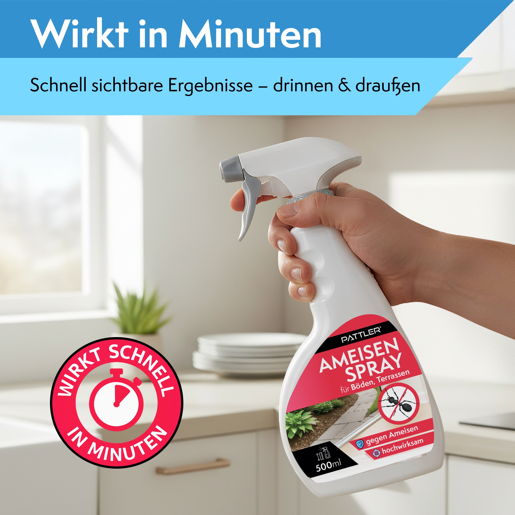 Pattler Vergrämungsmittel »Ameisenspray für Haus & Garten« 500 ml