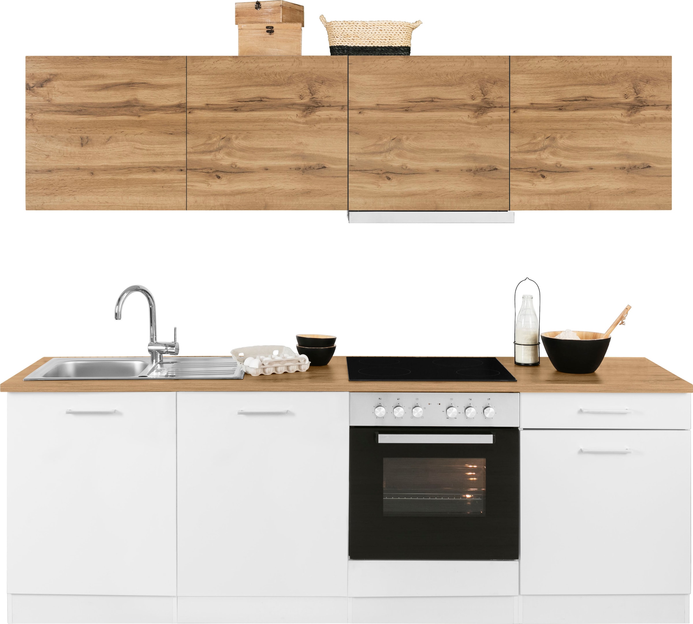 KOCHSTATION Küchenzeile »KS-Kehl«, mit E-Geräten, Breite 240 cm