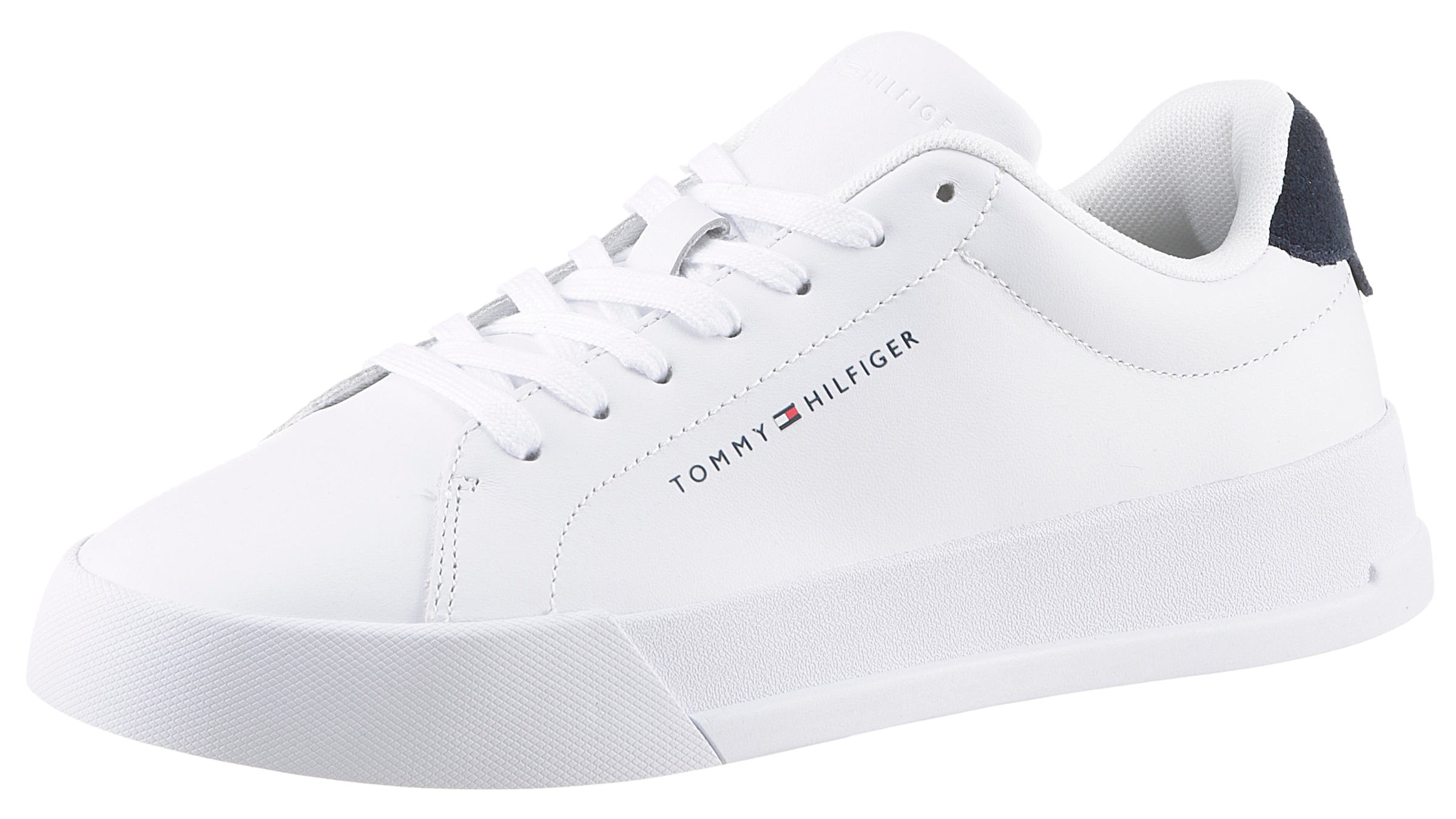 Tommy Hilfiger Sneaker »TH COURT LEATHER«, mit seitlichem Logoschriftzug, Freizeitschuh, Halbschuh, Schnürschuh