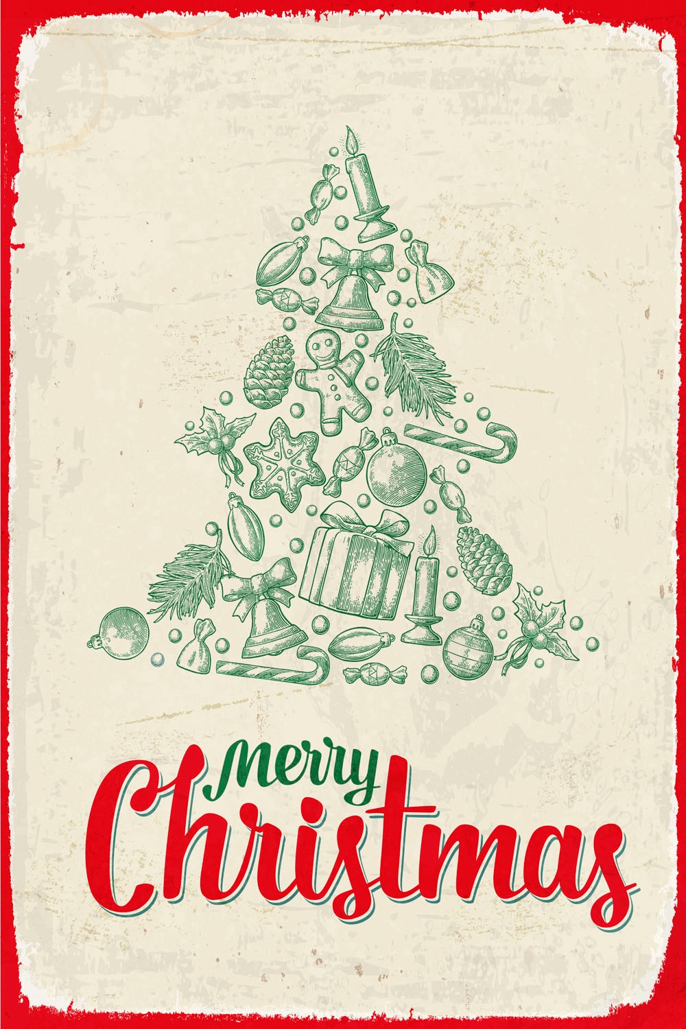 queence Metallbild »Christmas Tree«, (1 St.), Stahlschild,Blechschild, retro Weihnachtsbaum, Tanne