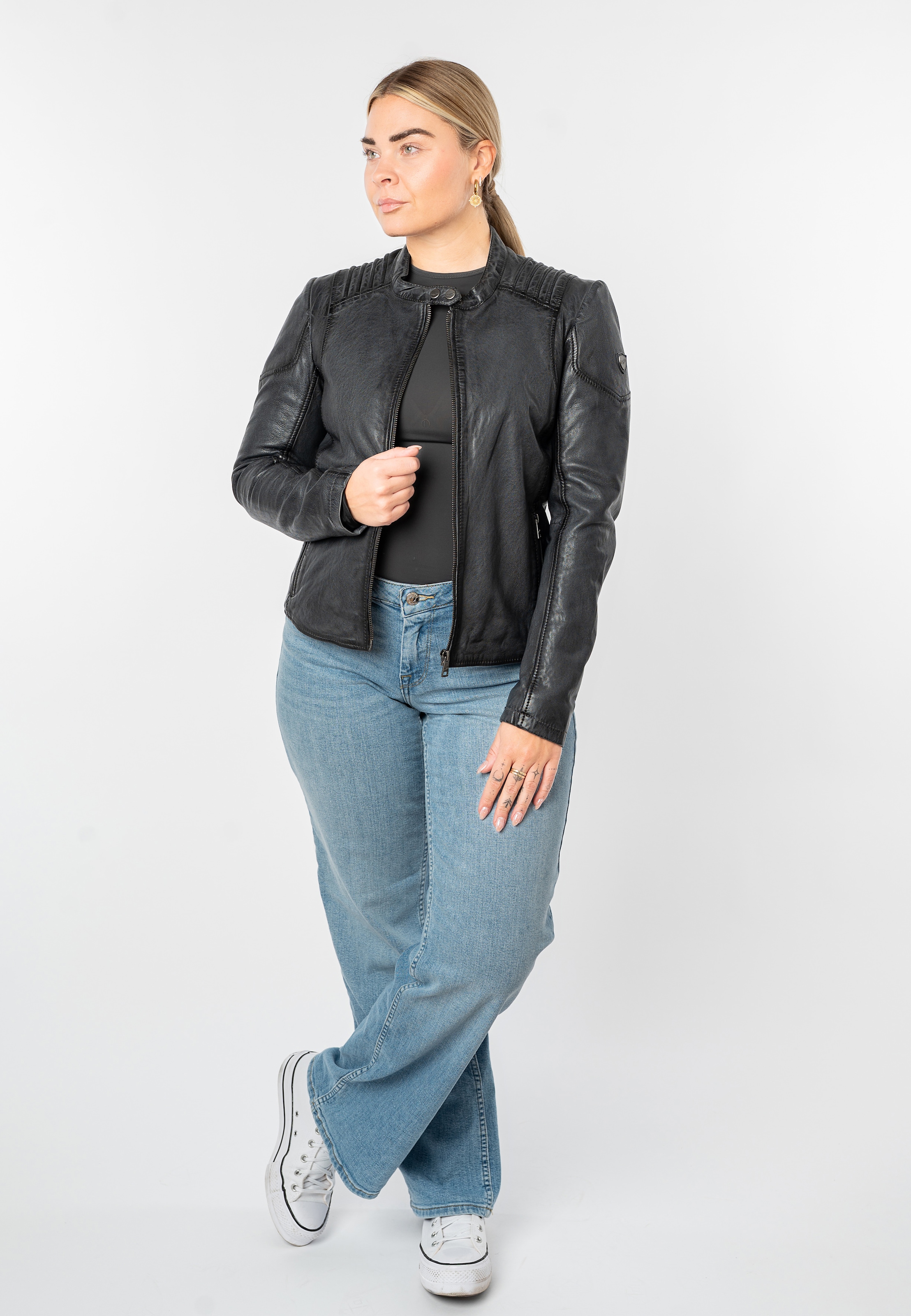 Mauritius Lederjacke »MWGionna« mit Bikerkragen