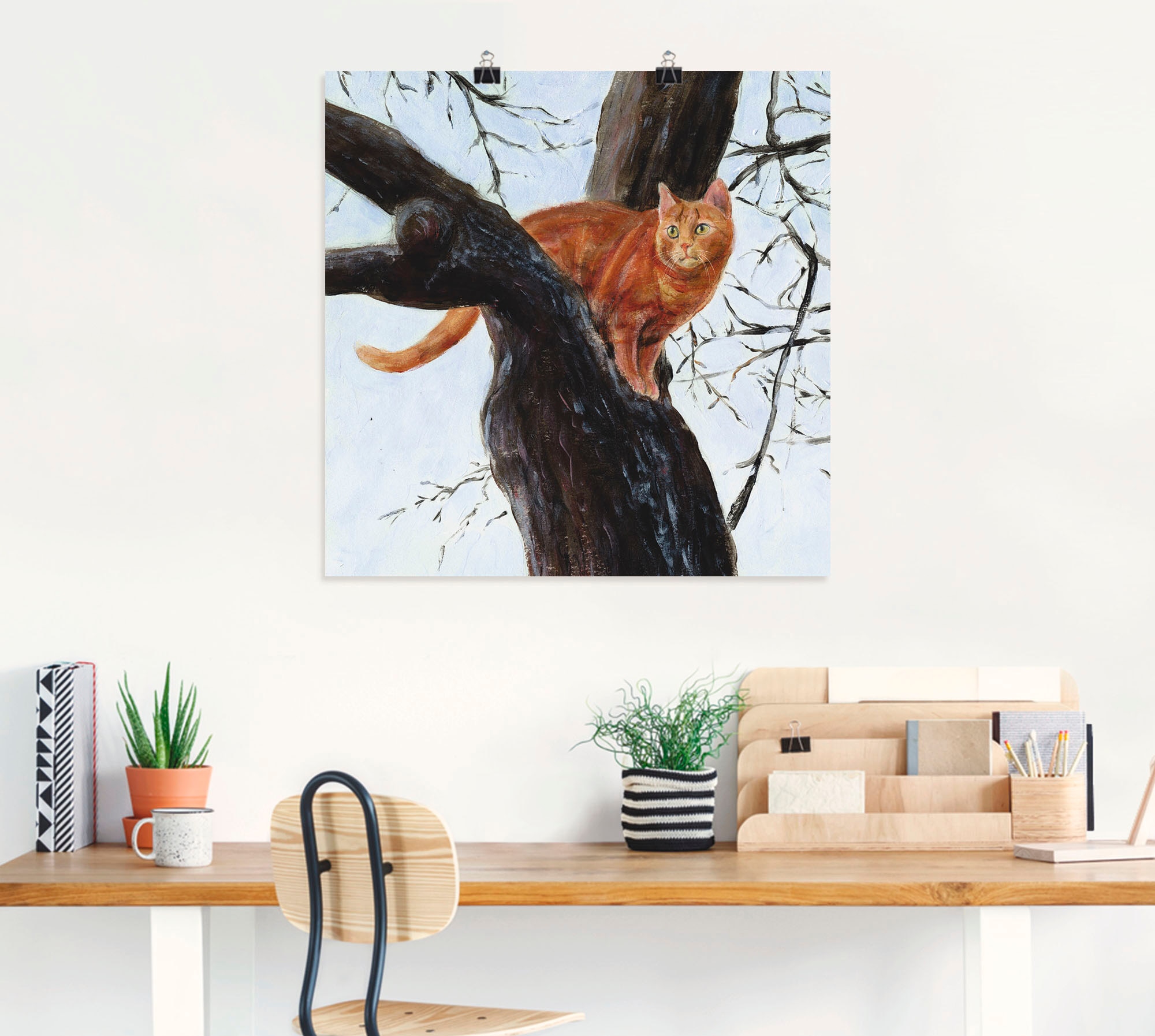 Artland Wandbild »Katze im Baum«, Haustiere, (1 St.), als Leinwandbild, Poster in verschied. Größen
