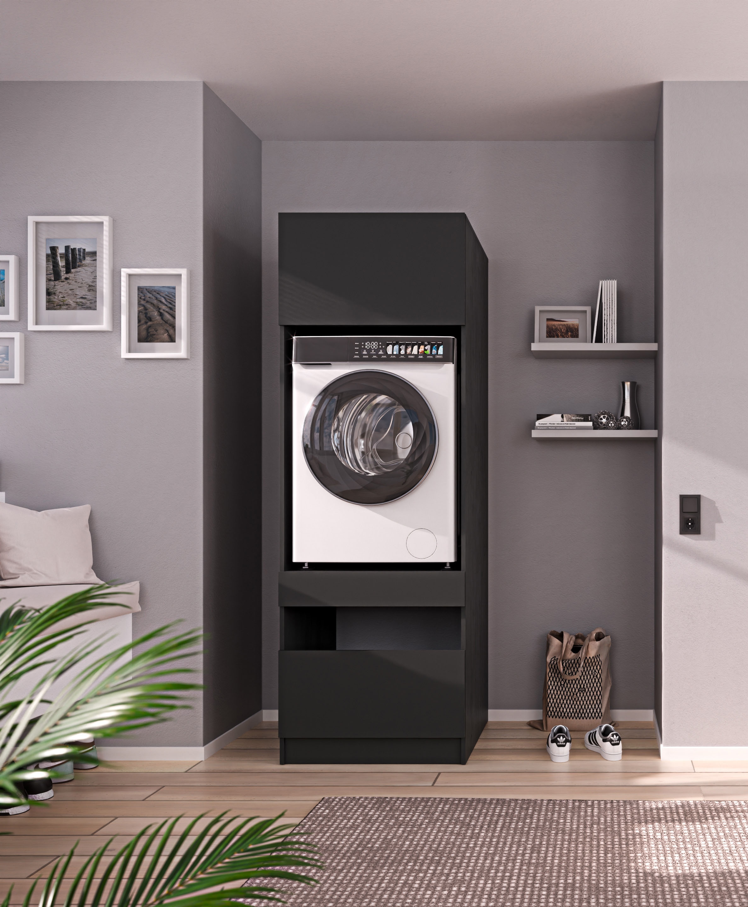 BASIC by Balculina Waschmaschinenumbauschrank »Washhome B/T/H 68x200x68 cm« 1 Stk. tlg. Breite 68cm, ausziebarer Tablerboden