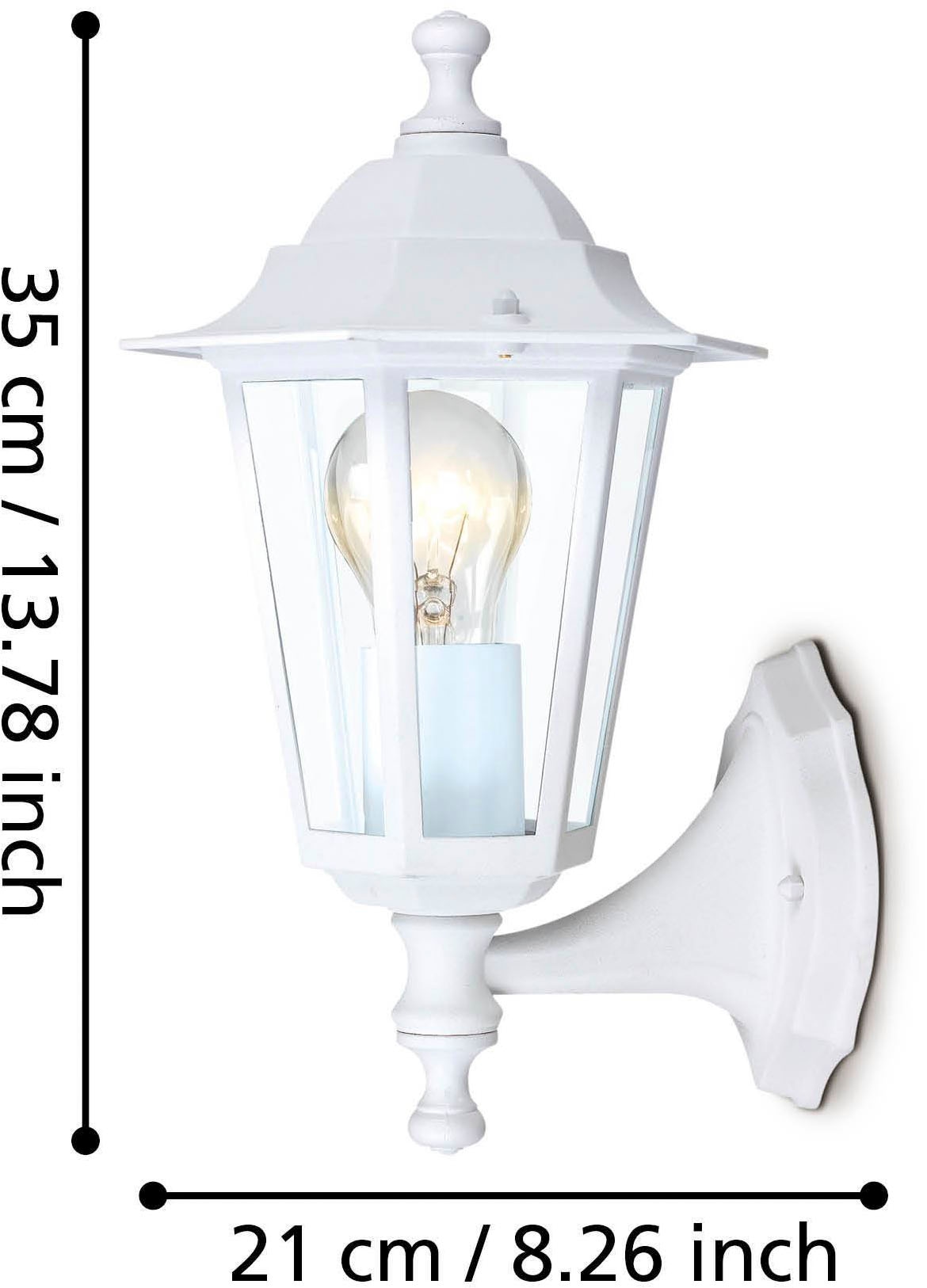 EGLO LED Wandleuchte »LATERNA 5 L16,5 x H32 x AL23 cm, Wandlampe für den Außenbereich« E27 1 Stk. Außen-Wandlampe, 1 flammig, aus Aluguss und Glas, E27, IP44