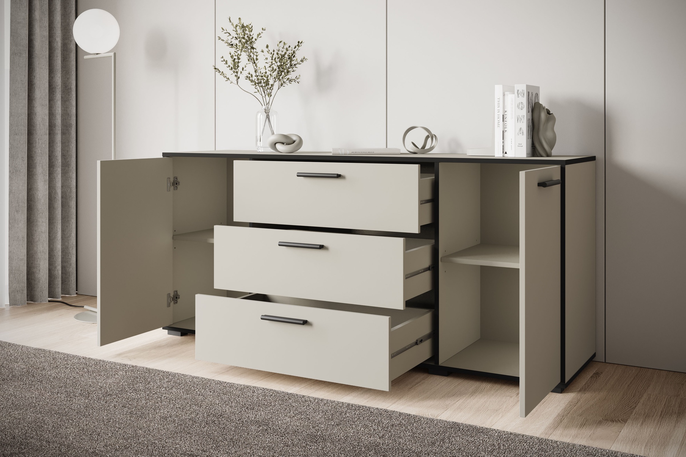 Home affaire Sideboard »BOGOTA« moderne Kommode, Schubladenschrank mit verstellbaren Einlegeböden