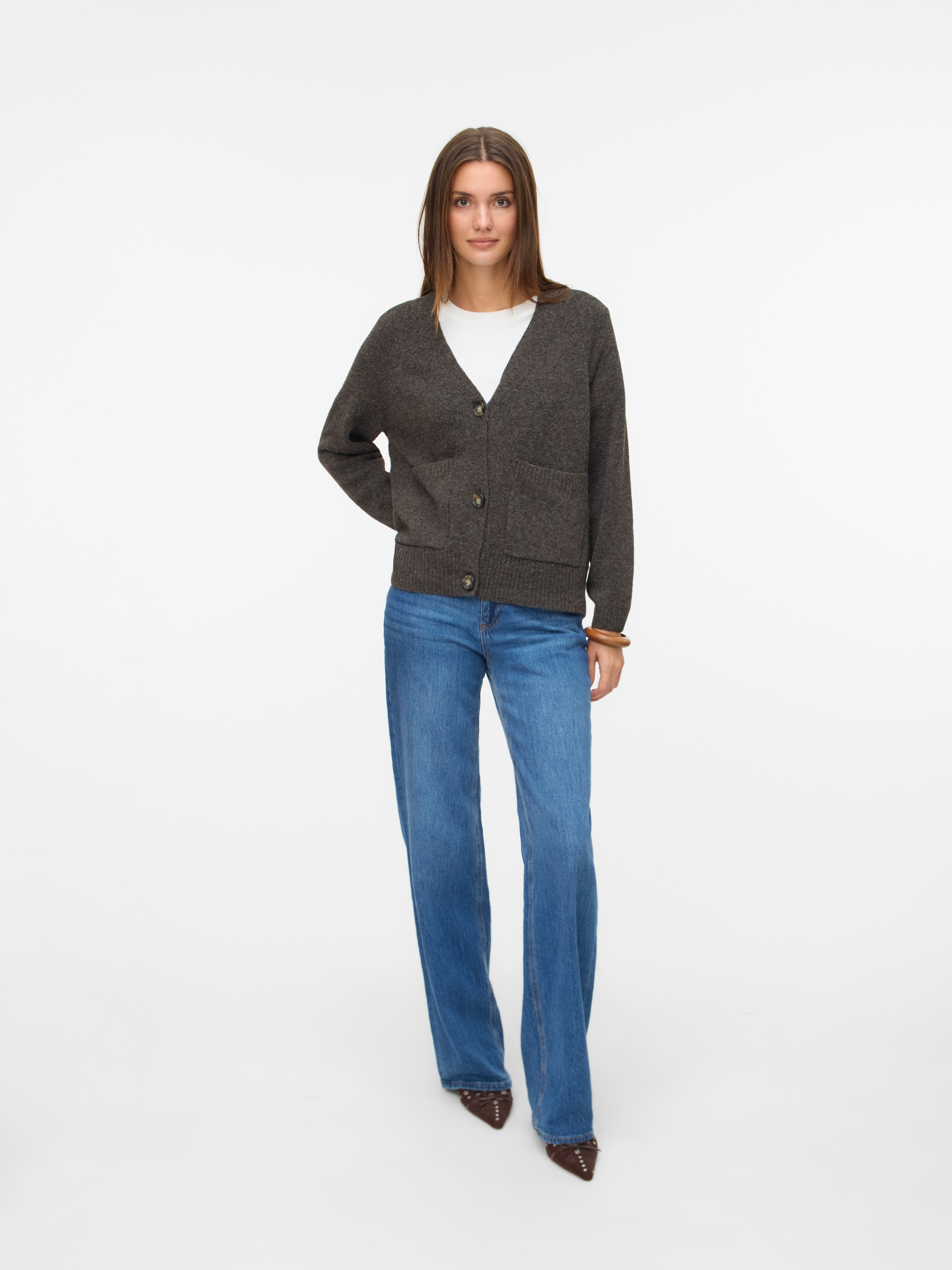 Vero Moda Strickjacke »VMBOOM LS V-NECK BUTTON CARDIGAN GA NOOS«