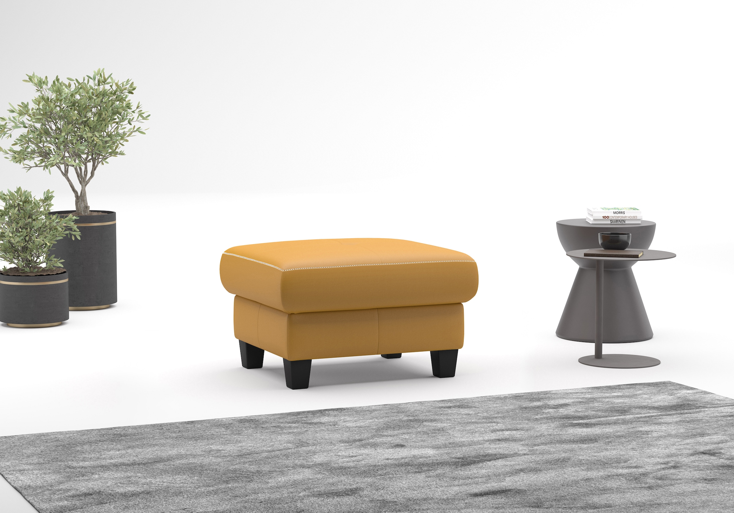 OTTO home Polsterhocker »Varese« Kreuznaht in beige