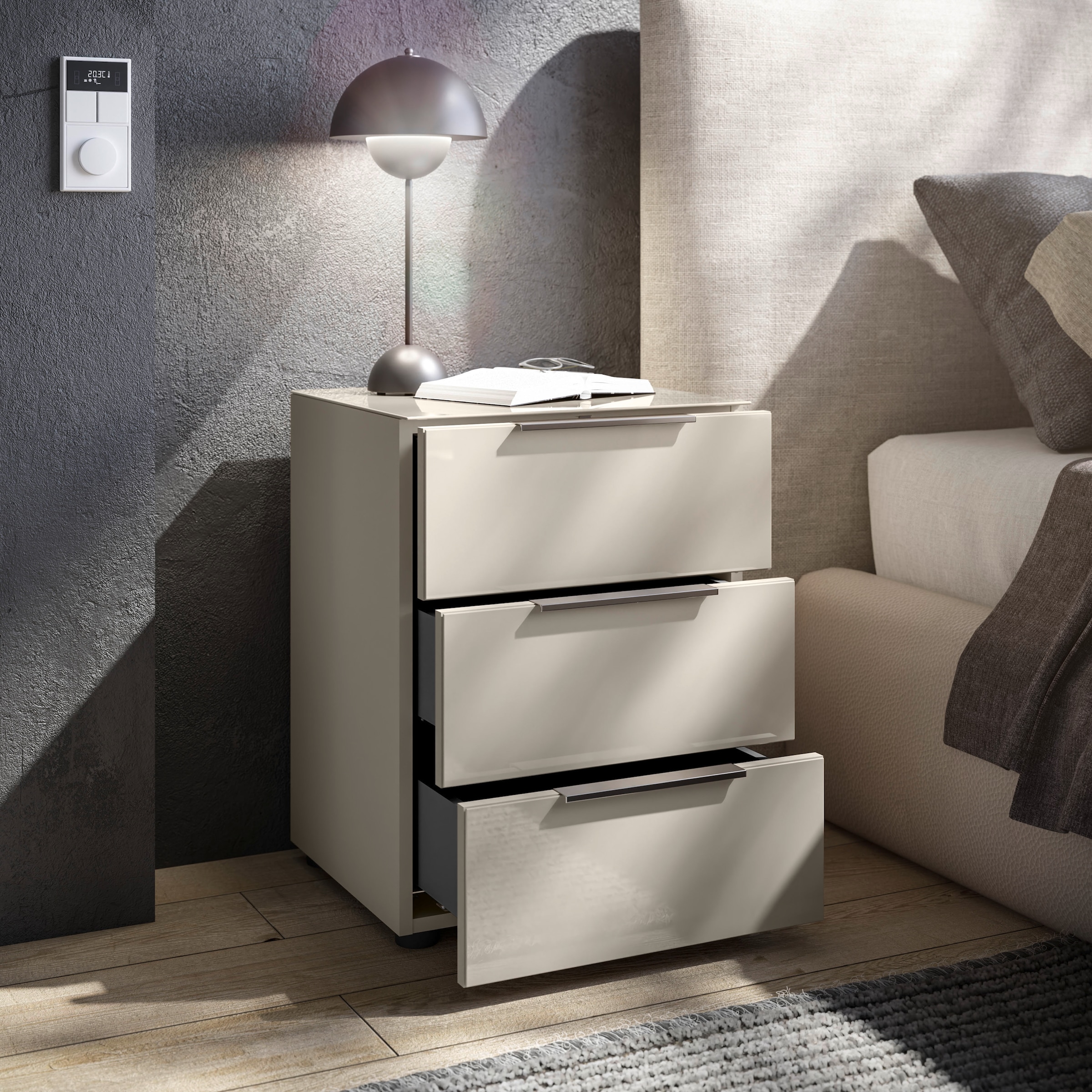 HBZ Kommode »Santorin Nachtkonsole, BxHxT 45x61x40 cm«, (1 St.), Breite 45cm, Softclose für Schubkästen, Melaminbeschichtung