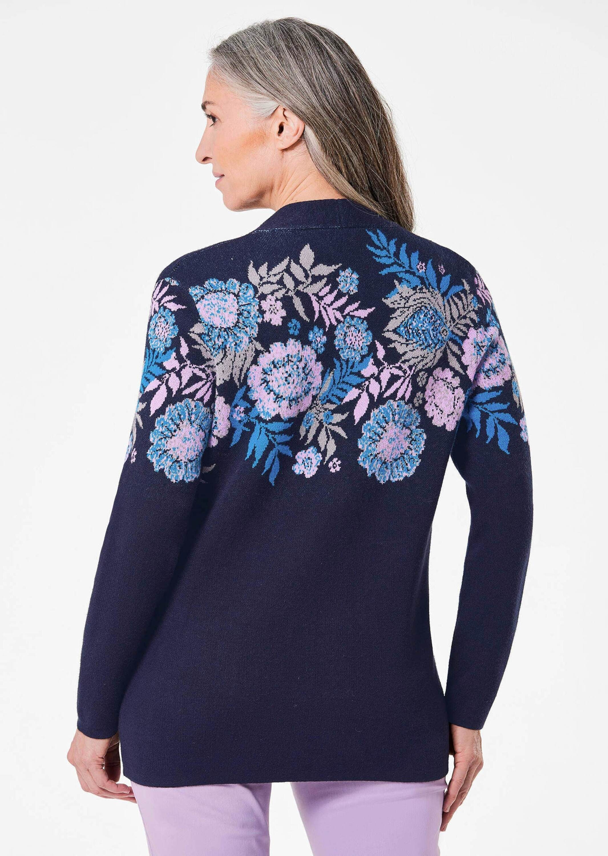 GOLDNER Strickpullover »Kurzgröße Strickjacke mit V-Ausschnitt«