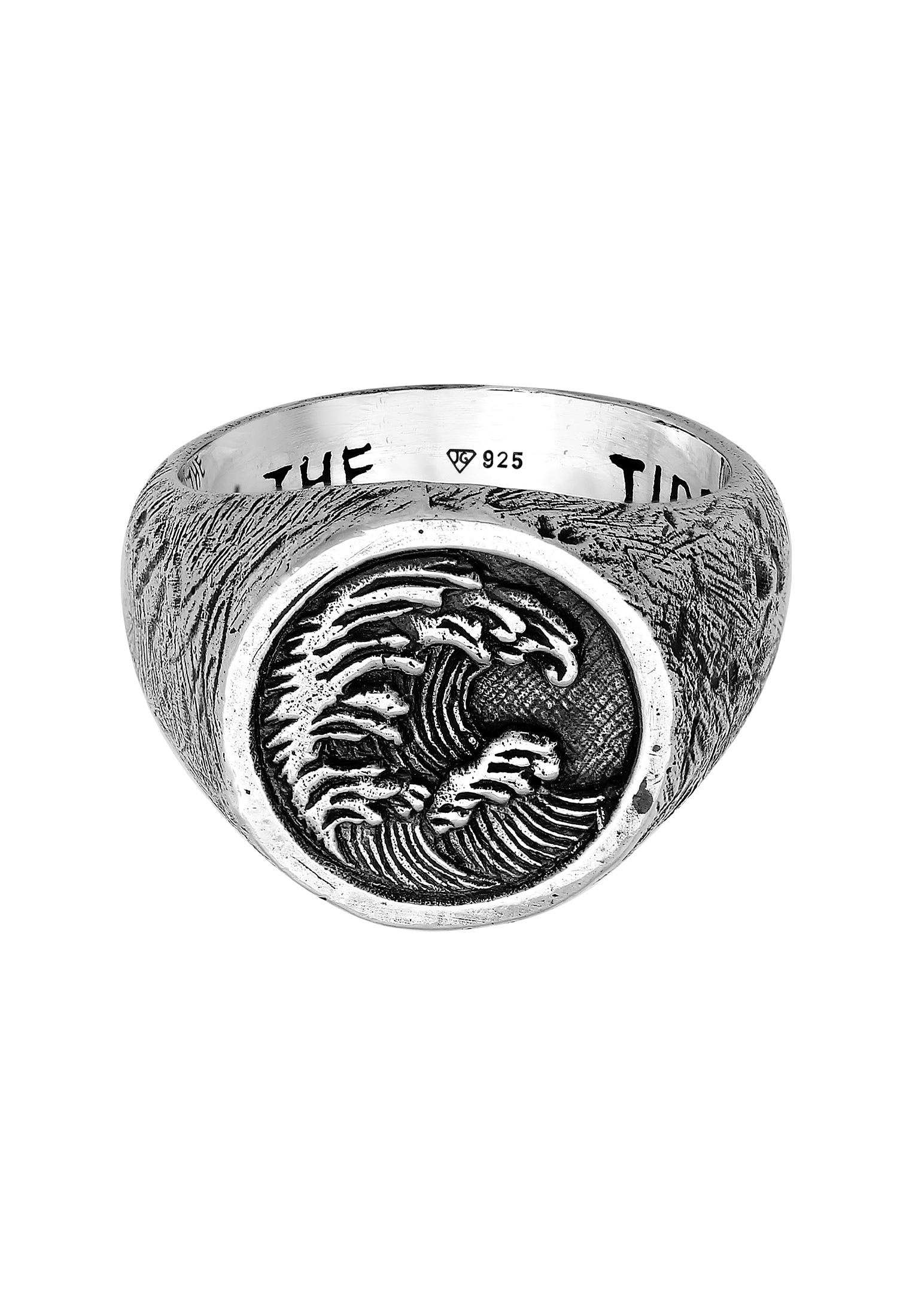 HAZE & GLORY Siegelring »Ring Siegelring Tide Wellen Motiv 925 Silber«