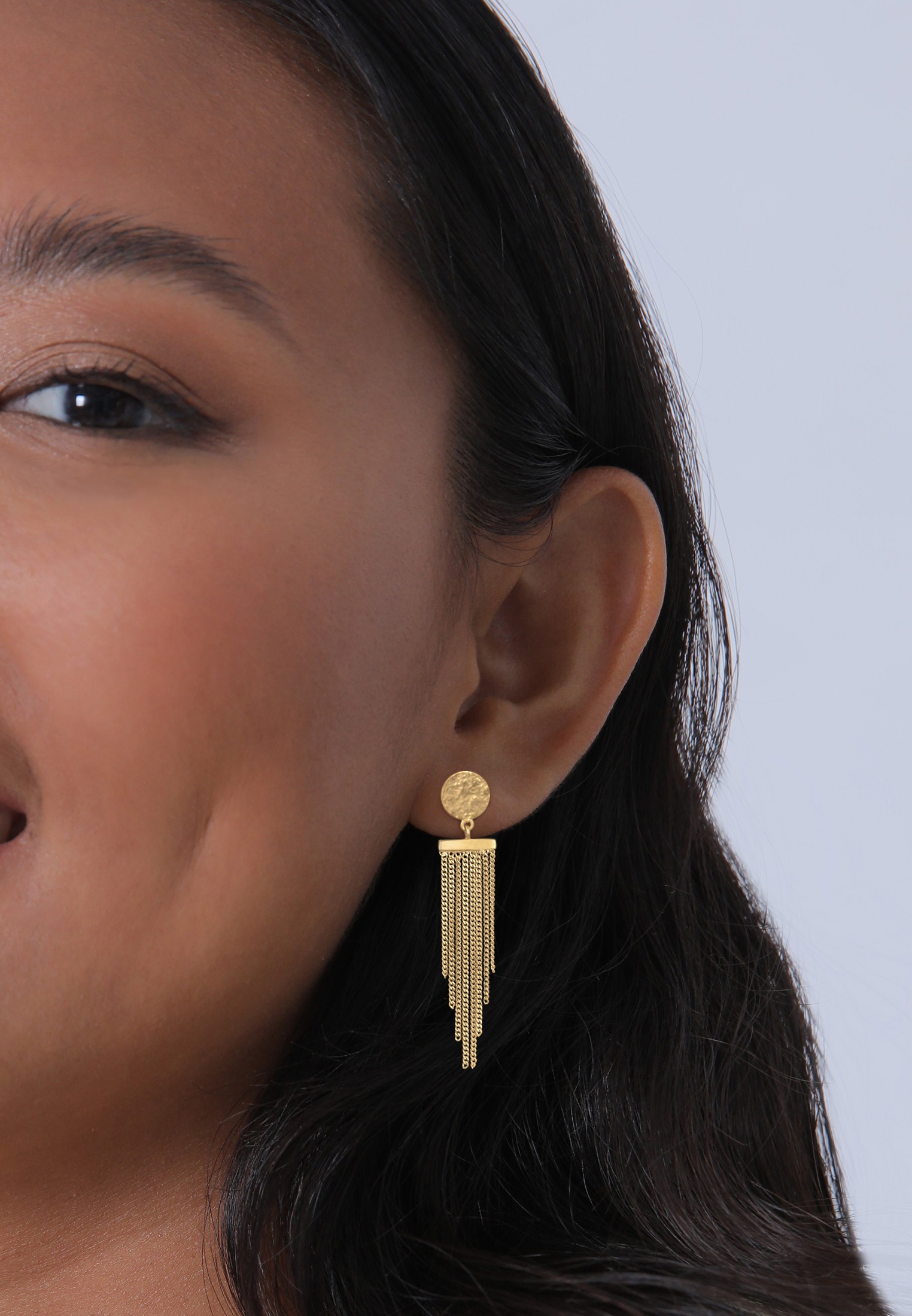 Elli Paar Ohrstecker »Ohrringe Stecker Plättchen Ketten Look Stylisch 925 Silber«