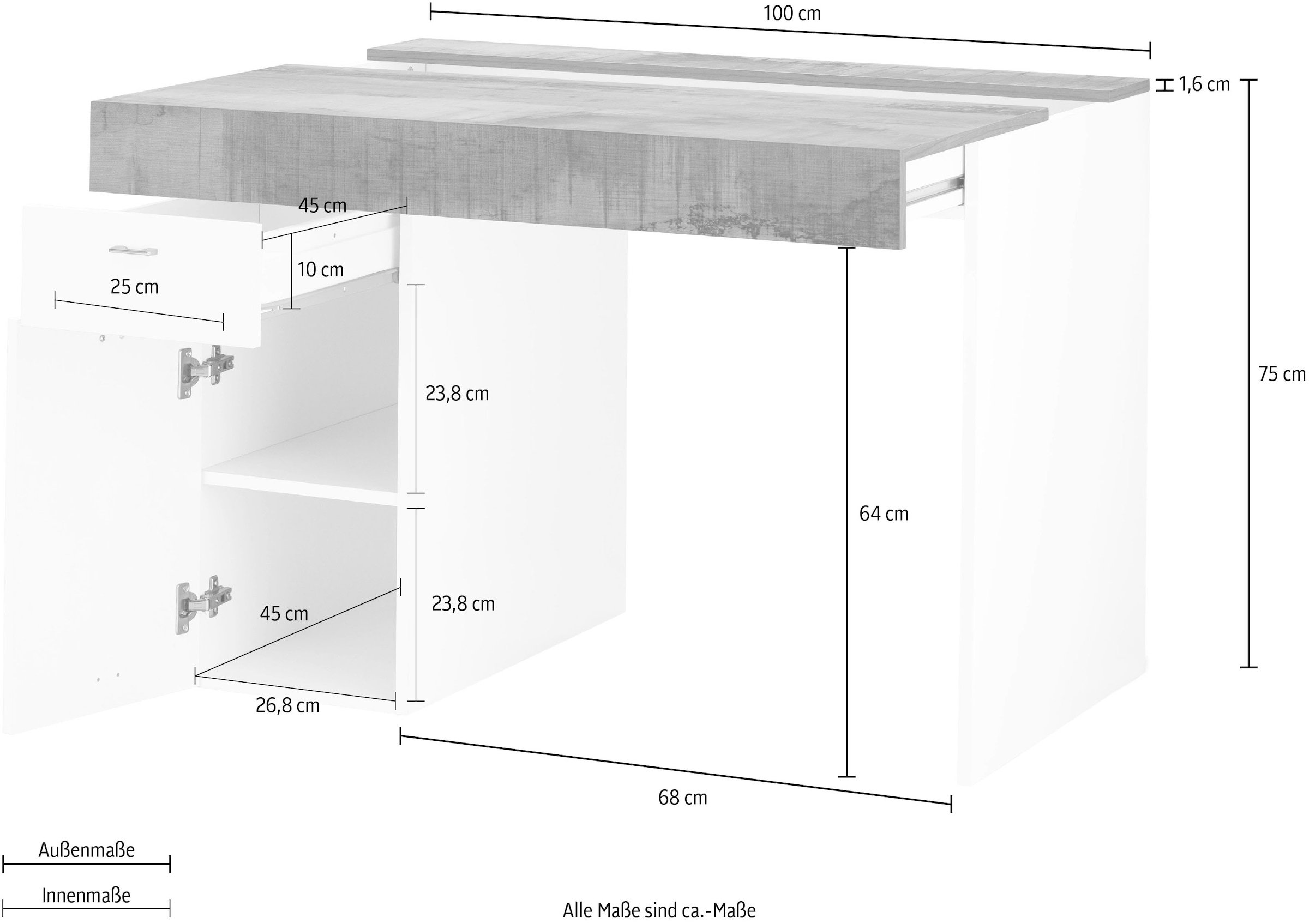 INOSIGN Schreibtisch »Sliding«, Tischplatte ausziehbar