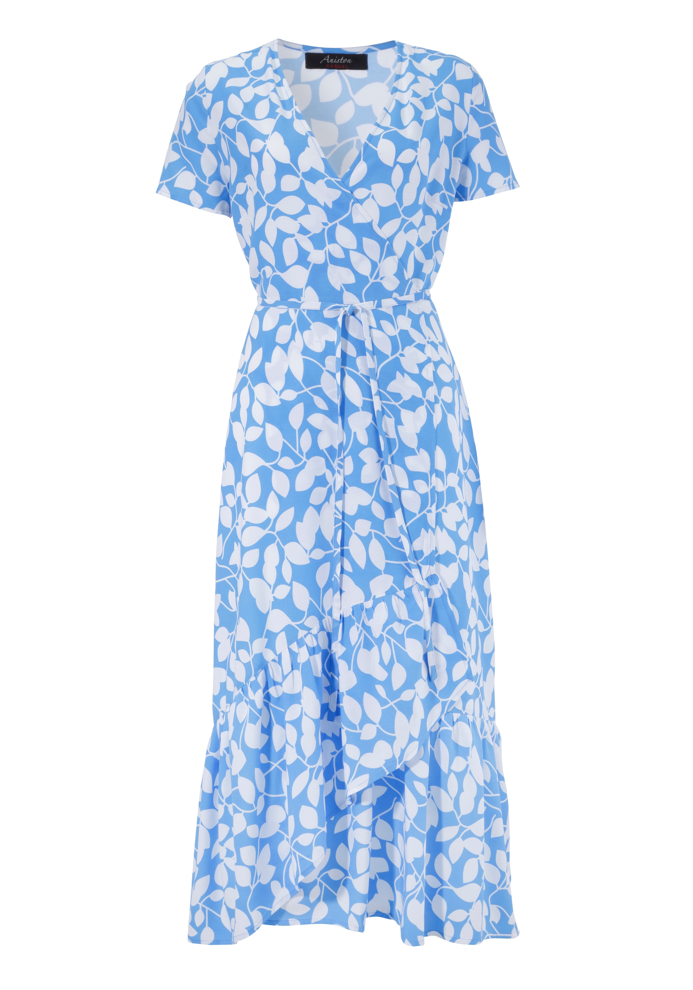 Aniston CASUAL Wickelkleid, mit OTTO graphischen Blätterdruck im Shop Online