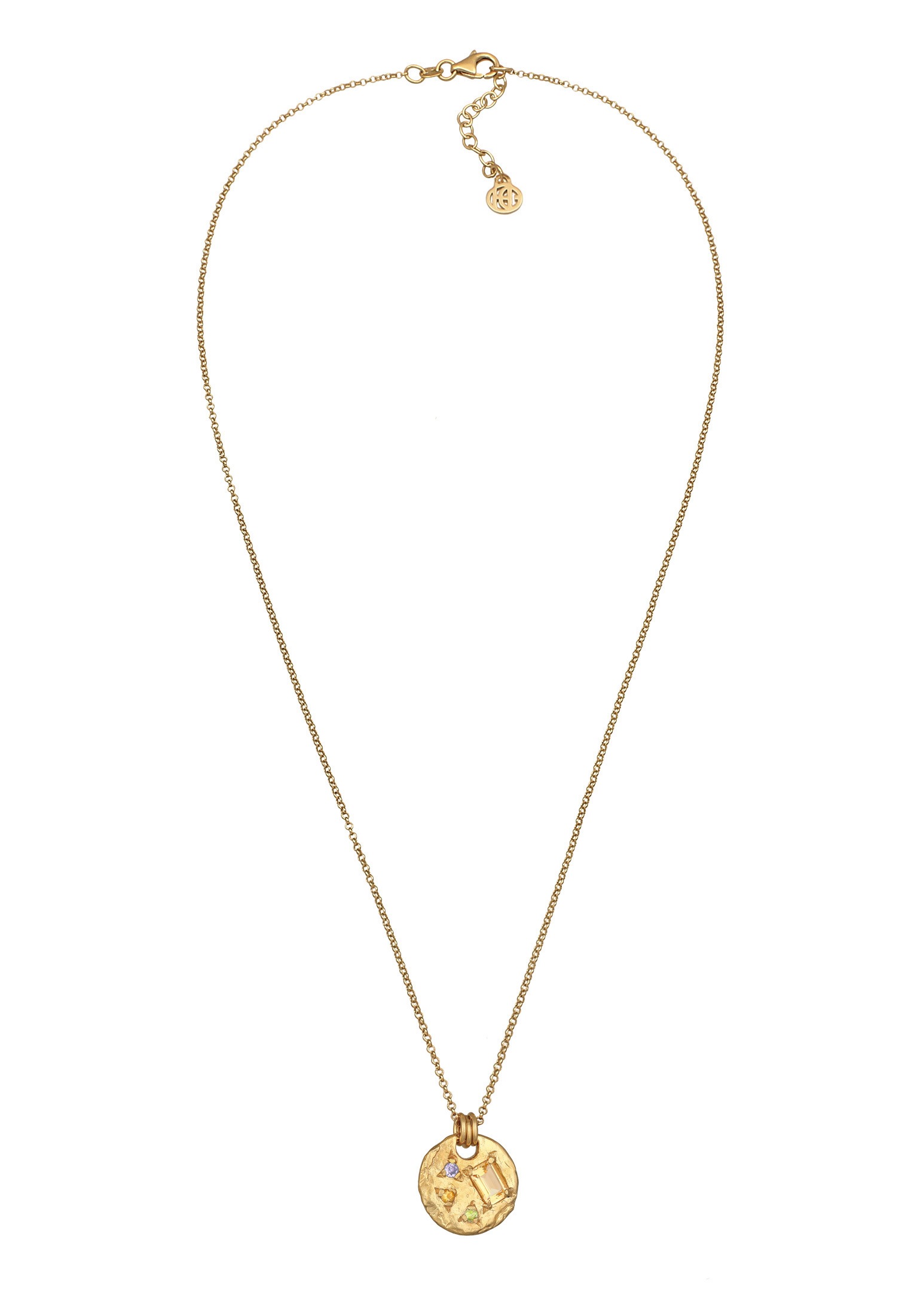 HAZE & GLORY Kette mit Anhänger »Halskette Münze Iolith Granat - Jagger 925 Silber«