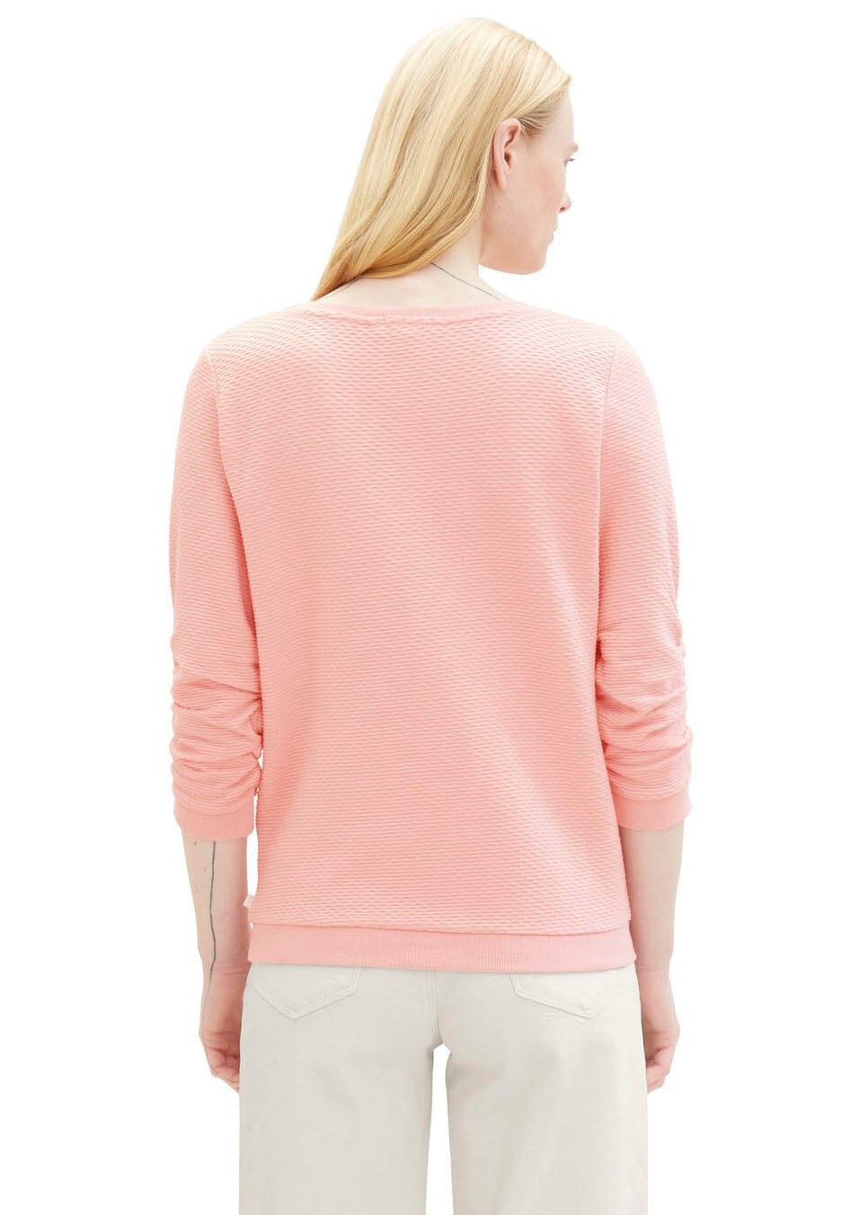 TOM TAILOR Denim Sweatshirt, mit besonderer Materialoberfläche