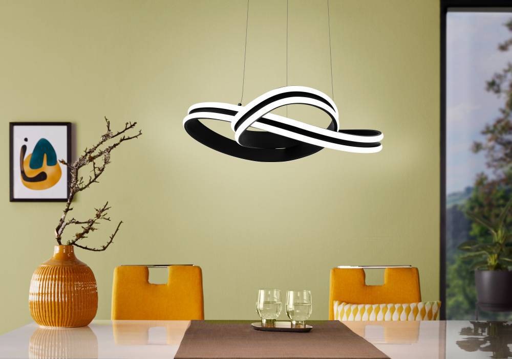 EGLO Hängeleuchte »CORREDERA Pendellampe, Kunststoff, Stahl, IP20, Esszimmerlampe, Lampe«, 1 flammig, Leuchtmittel LED-Modul | LED wechselbar, Elegante Hängelampe für Esszimmer, Küche oder Wohnzimmer