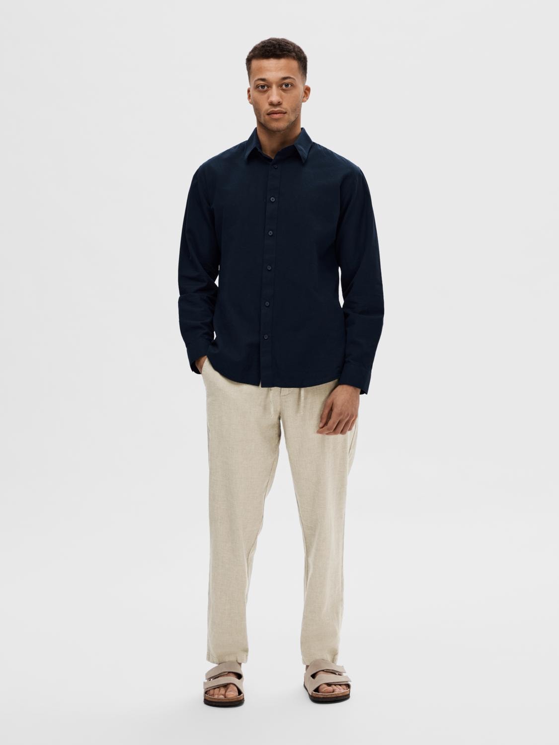 SELECTED HOMME Leinenhemd »NEW-LINEN SHIRT«, unifarben