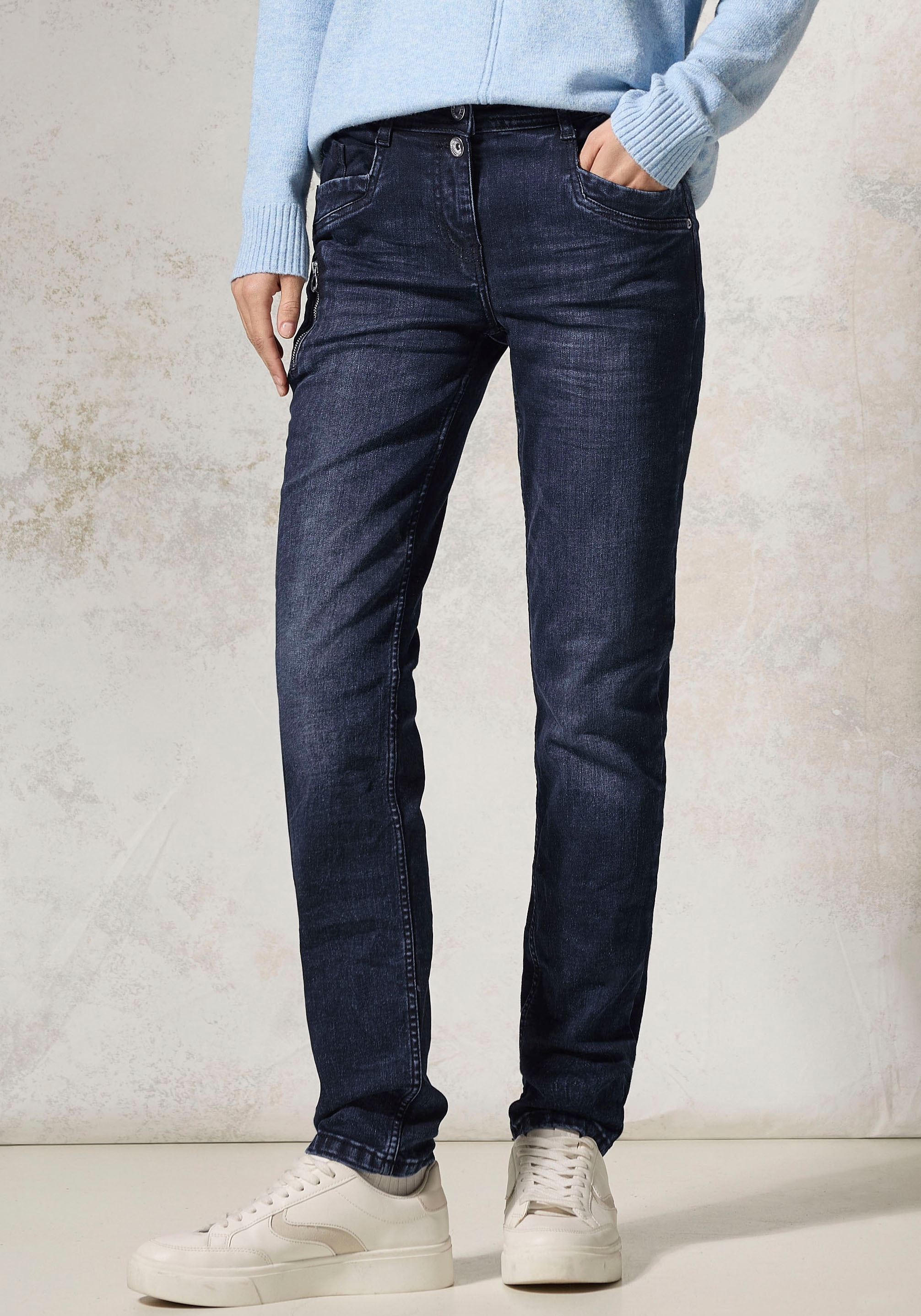 Cecil Slim-fit-Jeans »Style Toronto«, mit Reißverschlussdetail