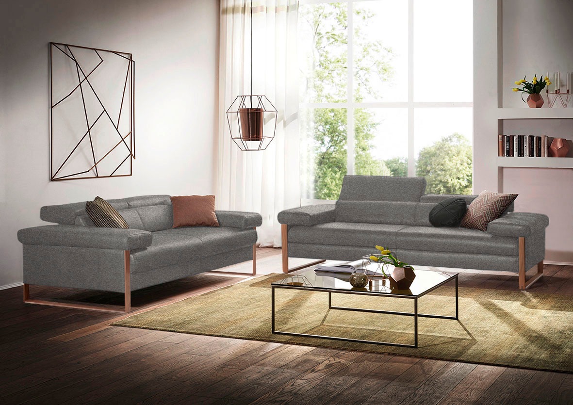 W.SCHILLIG 2,5-Sitzer »finn«, German Design Award 2016, Fußgestell Nussbaum natur, Breite 230 cm