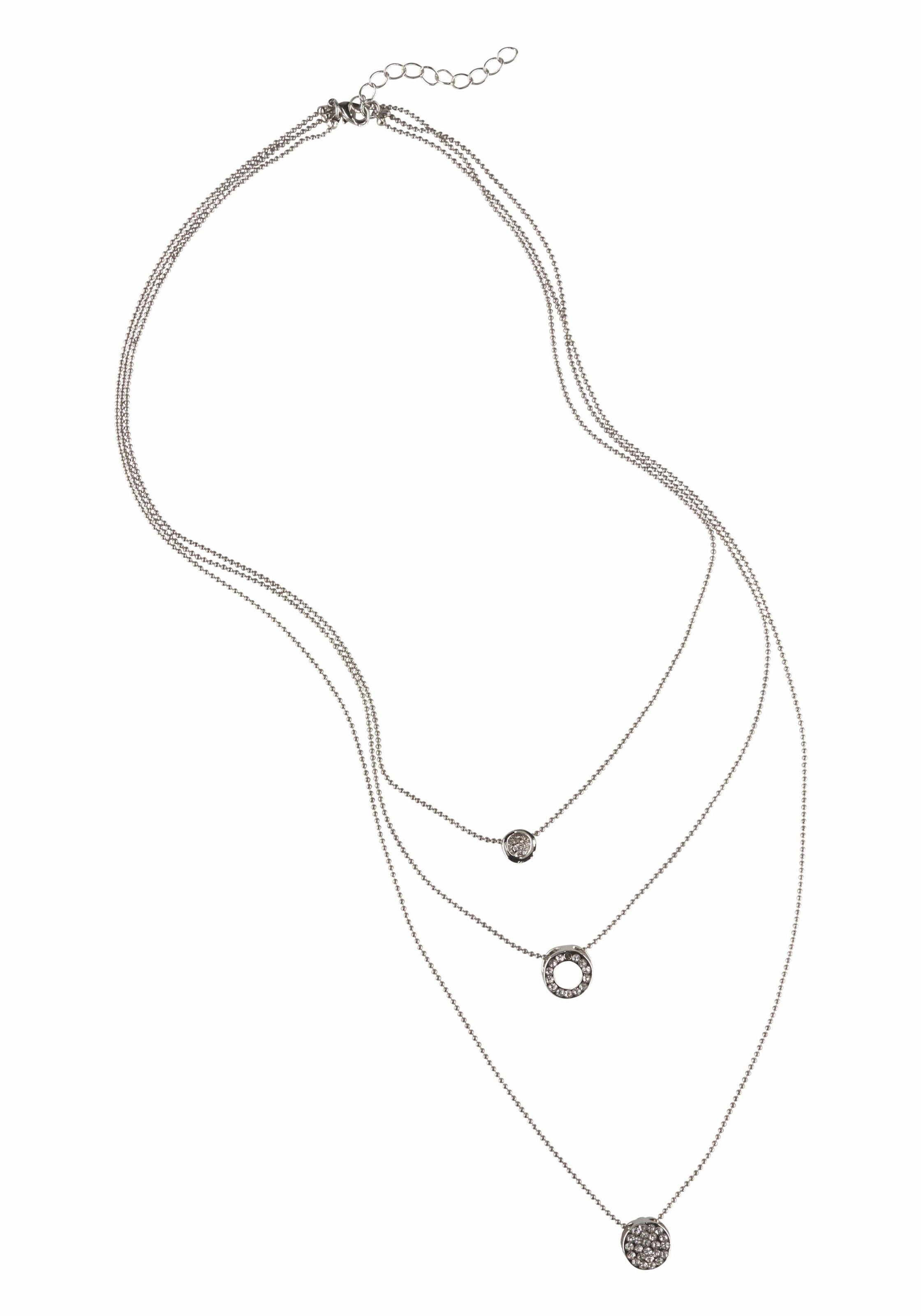 Firetti Kette mit Anhänger OTTO »Layering mit bei runden Kette Anhängern«, mit 3 Glassteinen