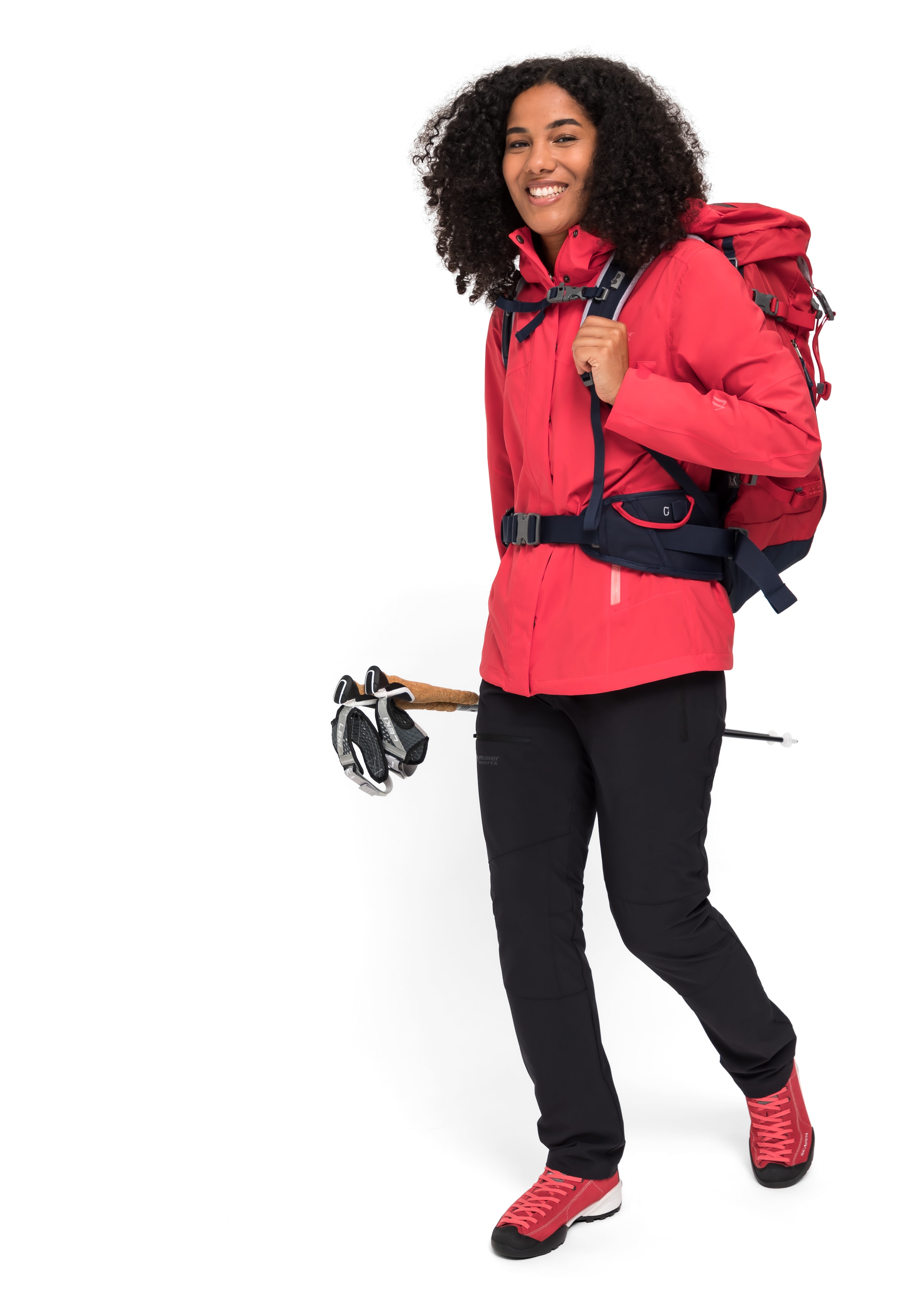 Maier Sports Outdoorjacke »Metor rec W«, Damen Regenjacke wasserdicht mit Kapuze, 2 Taschen außen, Innentasche