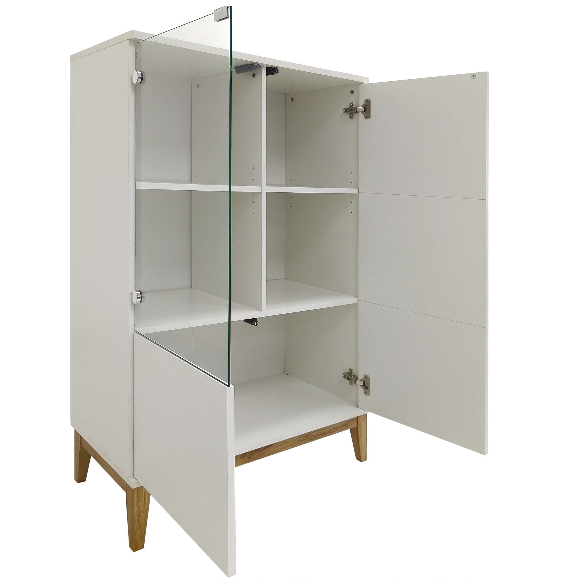 andas Highboard »Maryd« Kommode, Midischrank, m. Glas- u. Holztüren, Einlegeböden, Breite 80cm