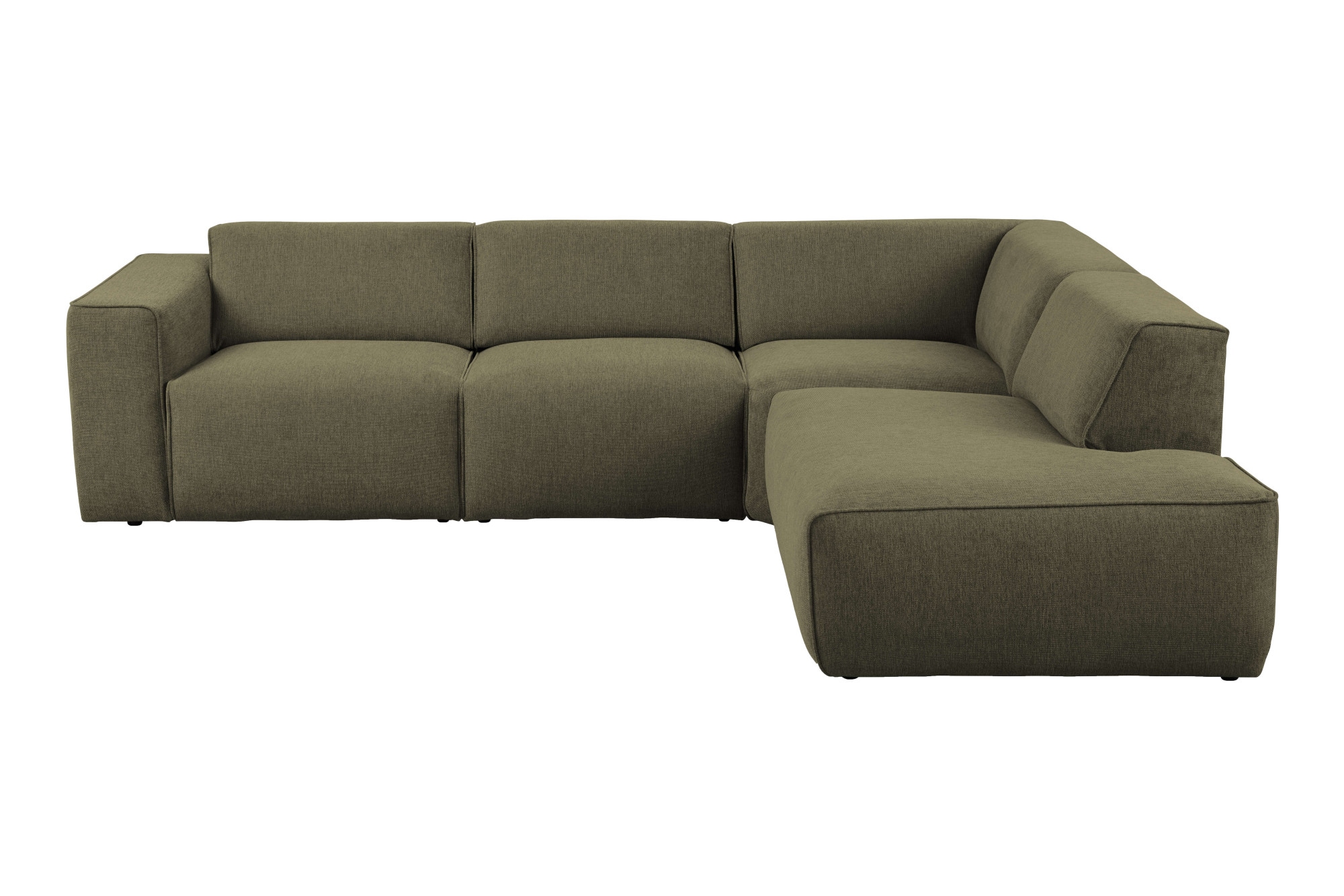 andas Ecksofa »Noord mit Kedernaht, Breite 282 cm«, Cord, Struktur, Webstoff, mit Wellenunterfederung, Massivholzrahmen