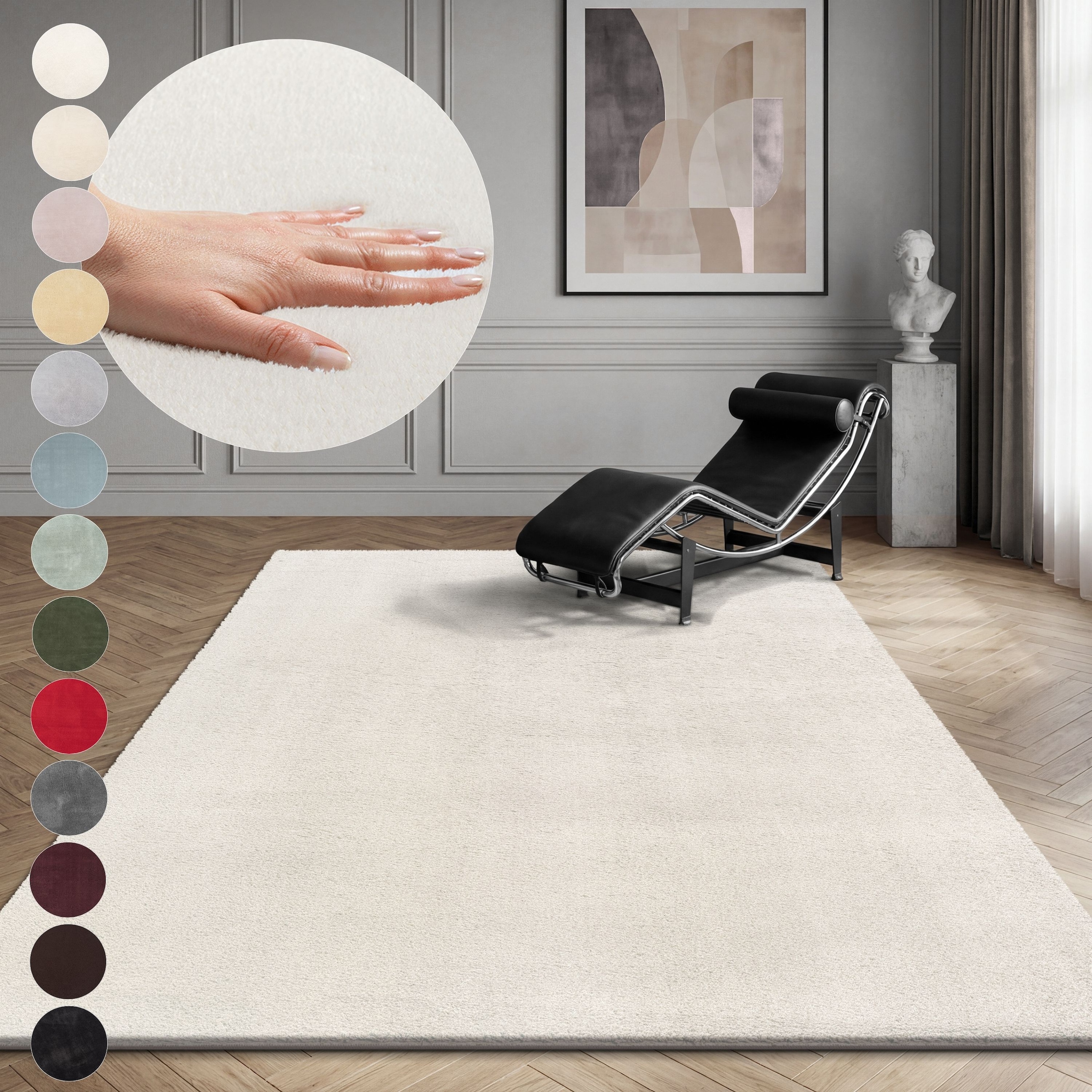 OTTO home Teppich »Arabell, Kunstfellteppich, Felloptik, waschbar,« rechteckig 16 mm Höhe flauschig, kuschelig, Anti-Rutsch-Unterseite, Wohnzimmer, Schlafzimmer