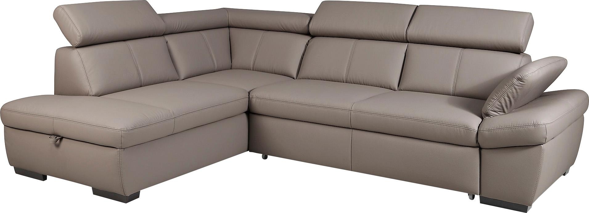 exxpo - sofa fashion Ecksofa »Salerno, klassisch modernes Funktionssofa, hoher Sitzkomfort, L-Form«, inkl. Kopf- und Armteilverstellung, wahlweise mit Bettfunktion