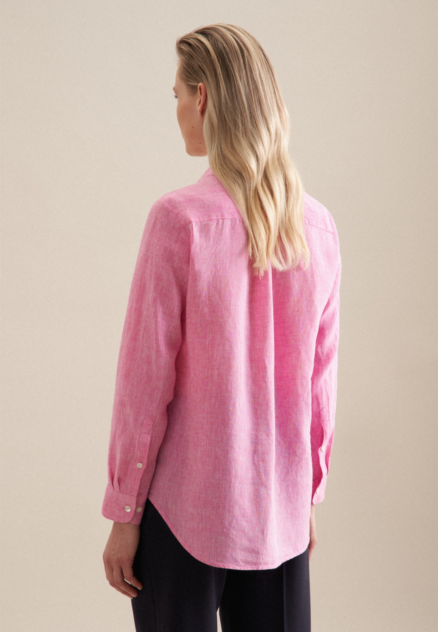 seidensticker Hemdbluse »Schwarze Rose«, Langarm Kragen Garnfärber