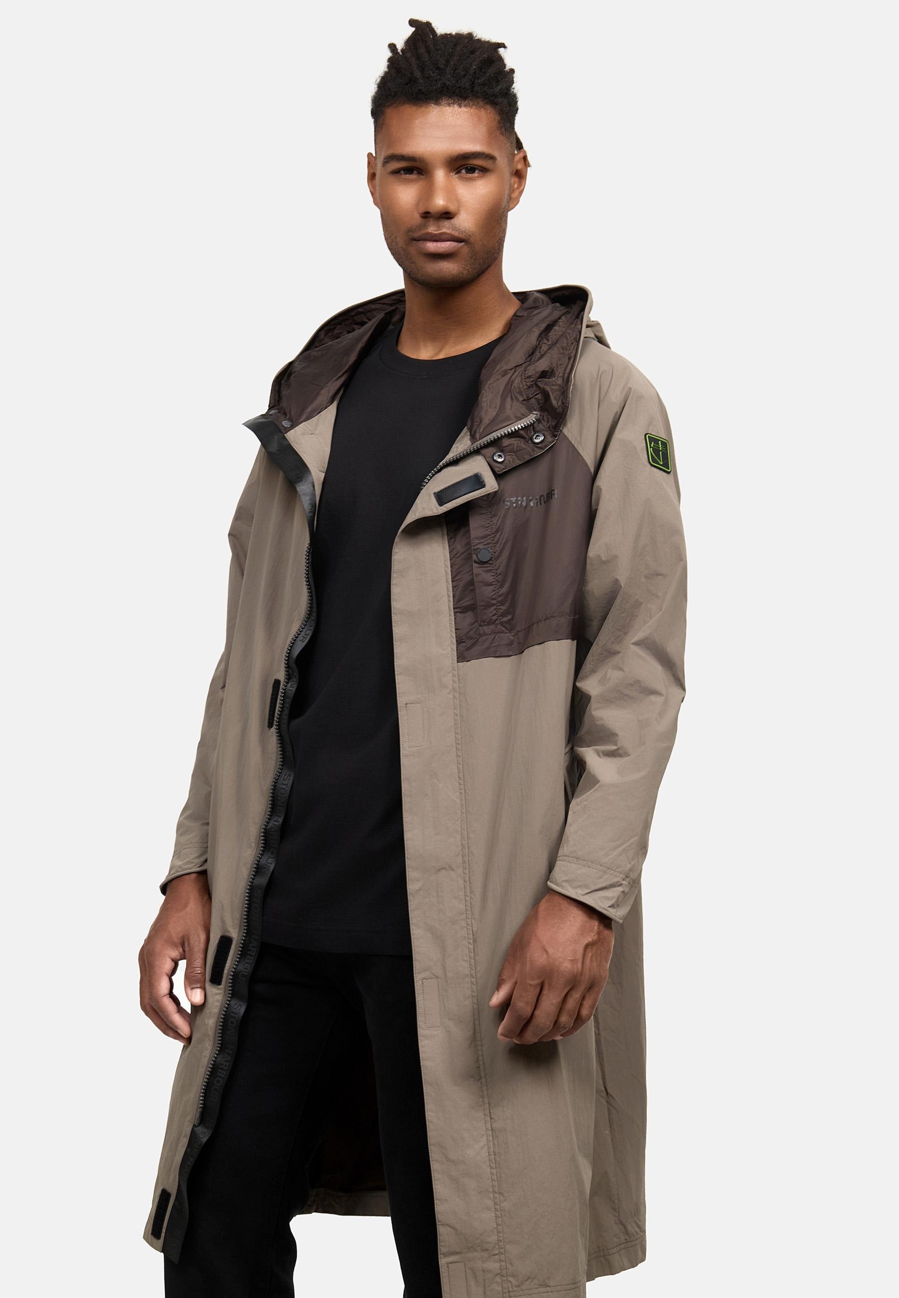 Stone Harbour Regenmantel »Regenmantel Zafaar«, Lange Herren Regenjacke mit Kapuze