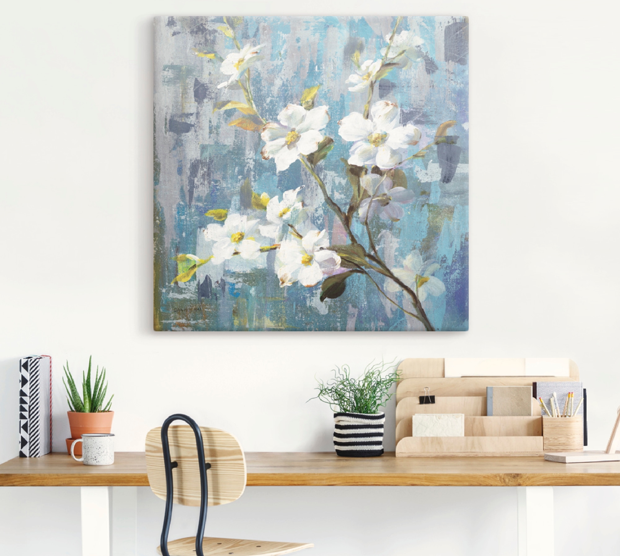 Artland Leinwandbild »Wundervolle Magnolie II« Blumen 1 Stk. tlg. auf Holzrahmen gespannt