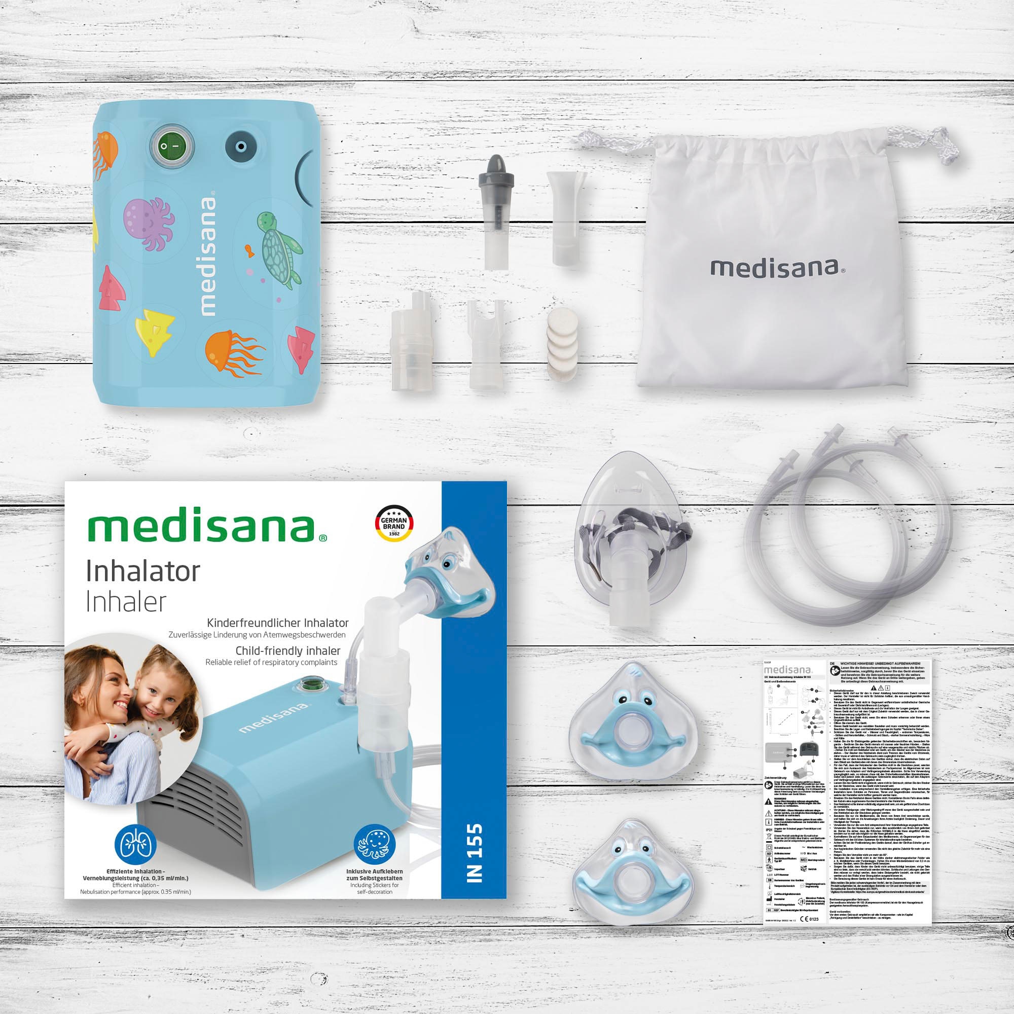 Medisana Inhalationsgerät »IN 155, kinderfreundlicher Inhalator«, hilft bei Atemwegsbeschwerden, hohe Vernebelungsleistung