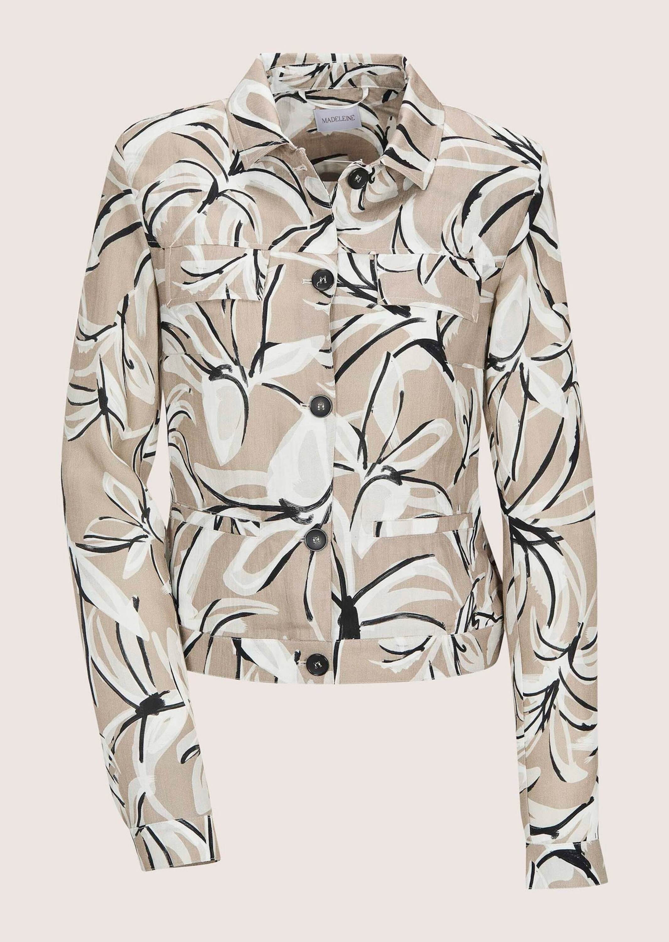 MADELEINE Jackenblazer »Blazer Kurzblazer mit floralem Muster« Knopfmaschetten