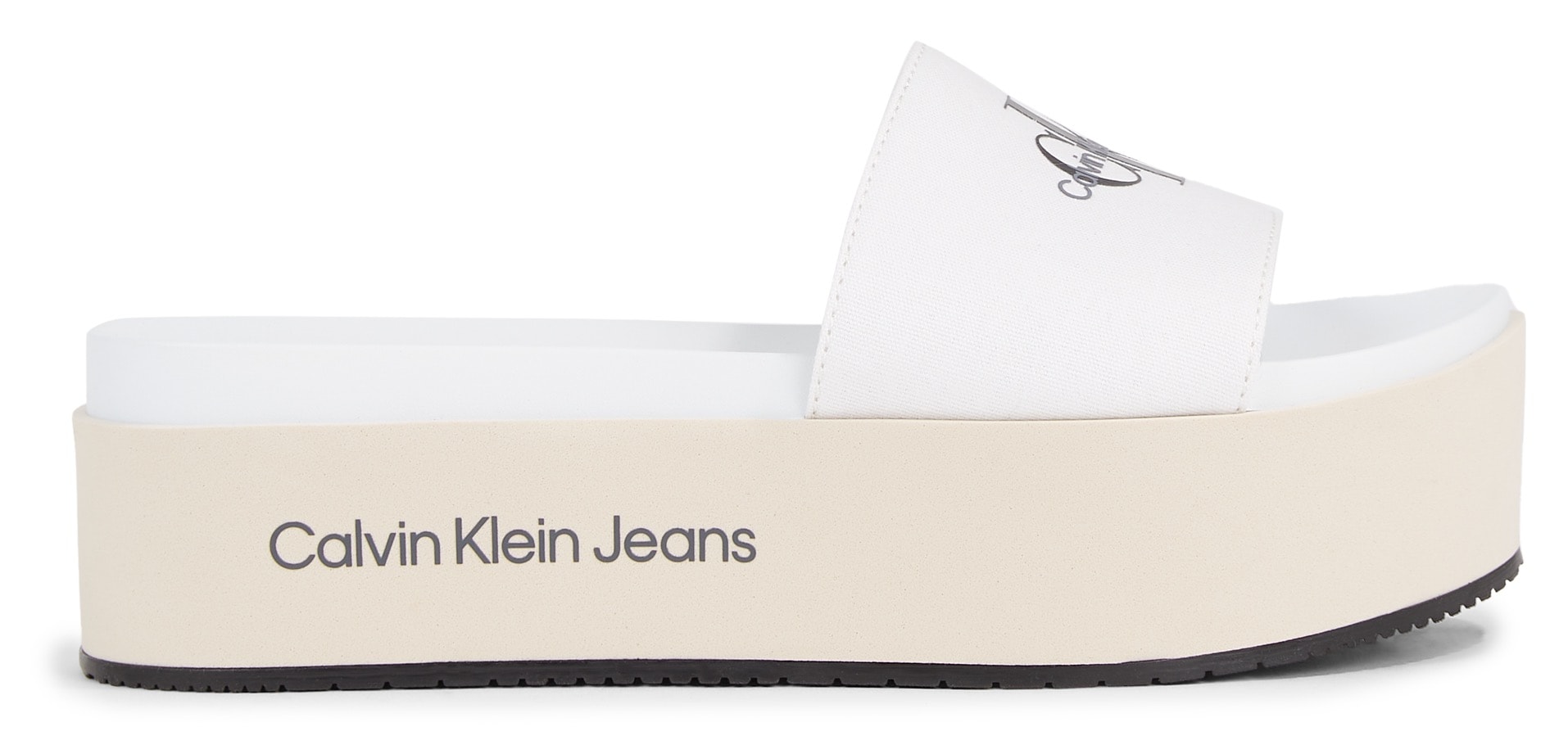 Calvin Klein Jeans Pantolette »FLATFORM SANDAL MET«, Plateau, Sommerschuh, Schlappen mit Plateau