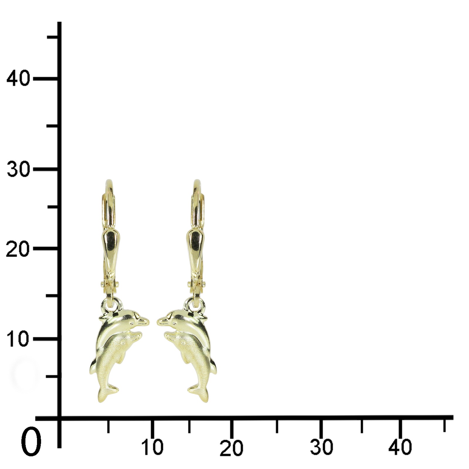 OSTSEE-SCHMUCK Paar Ohrhänger »- Delphinpaar - Gold 333/000 - Zirkonia«